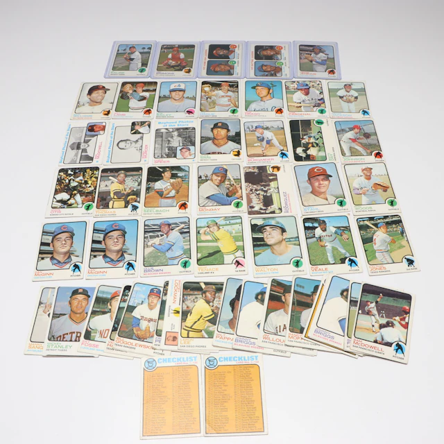 1973 Topps Baseball Cards with Al Kaline, Fergie Jenkins, and Ted Simmons