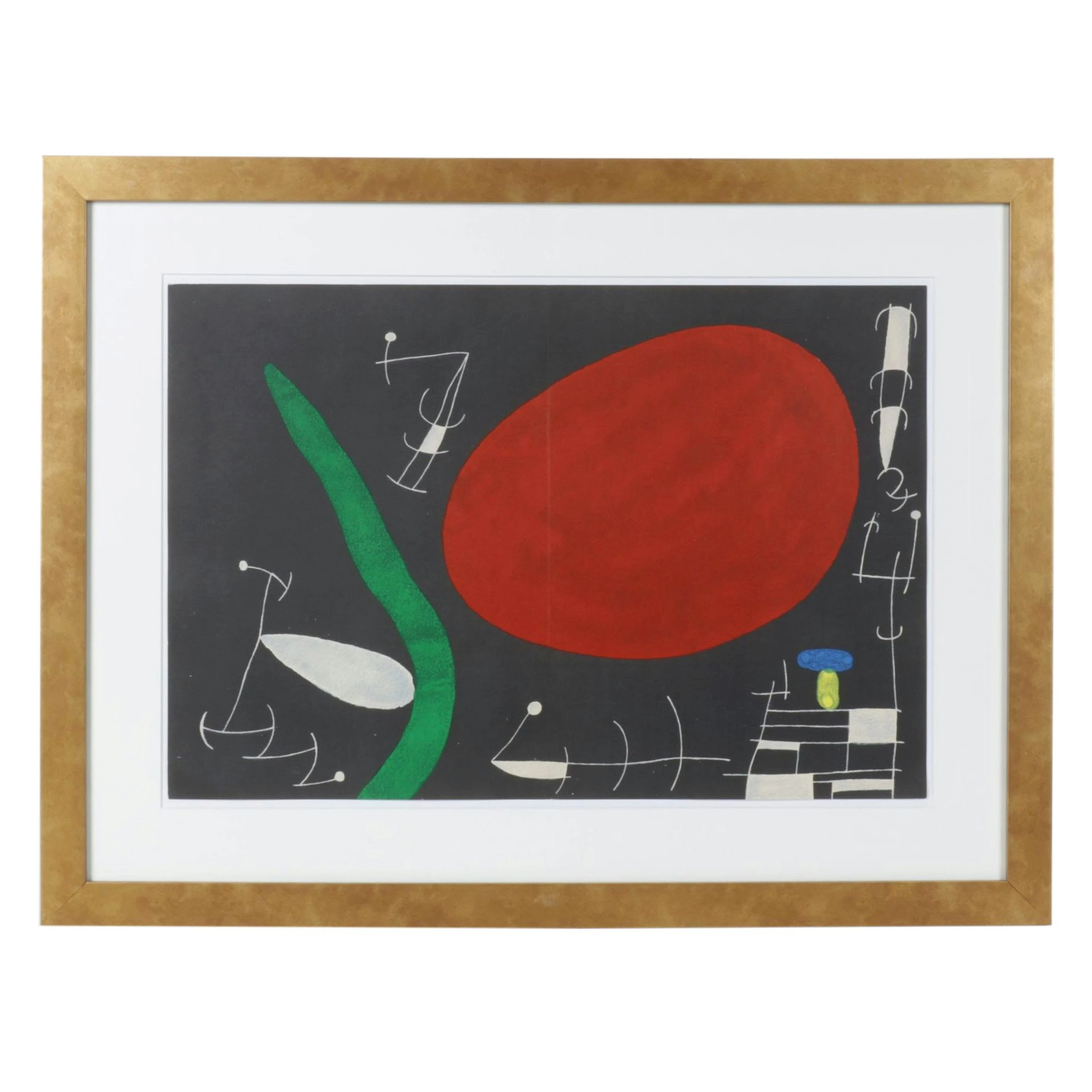 Joan Miró Double Page Color Lithograph for "Derrière le Miroir"