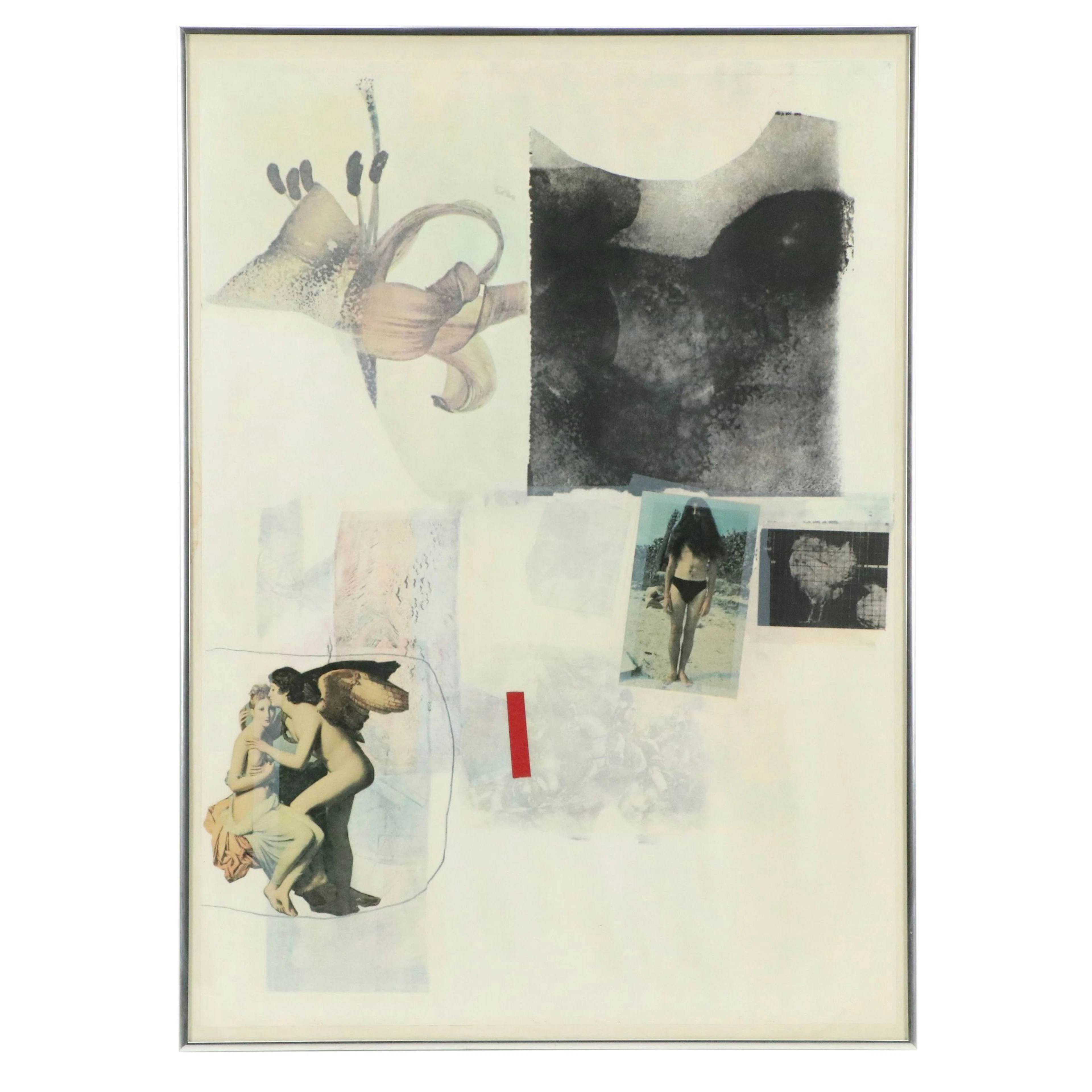 Robert Rauschenberg Mixed Media Print "Untitled (Brademas)," 1973