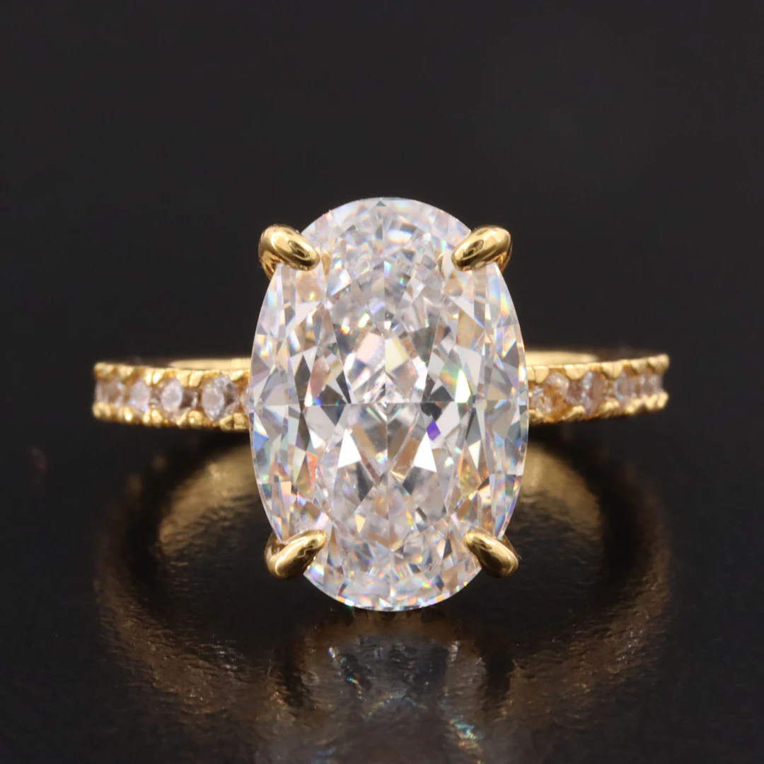 Gold Tone CZ Ring