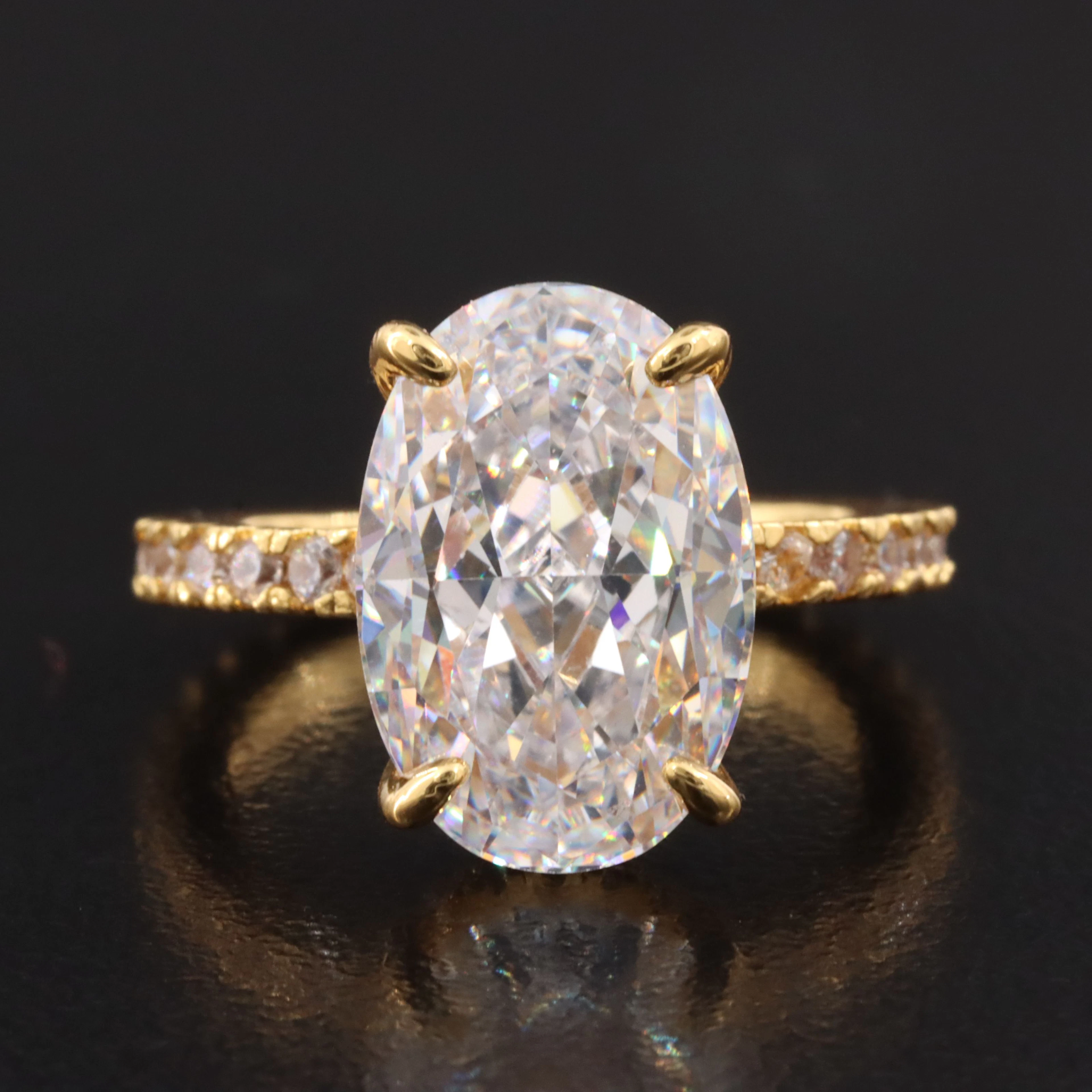 Gold Tone CZ Ring