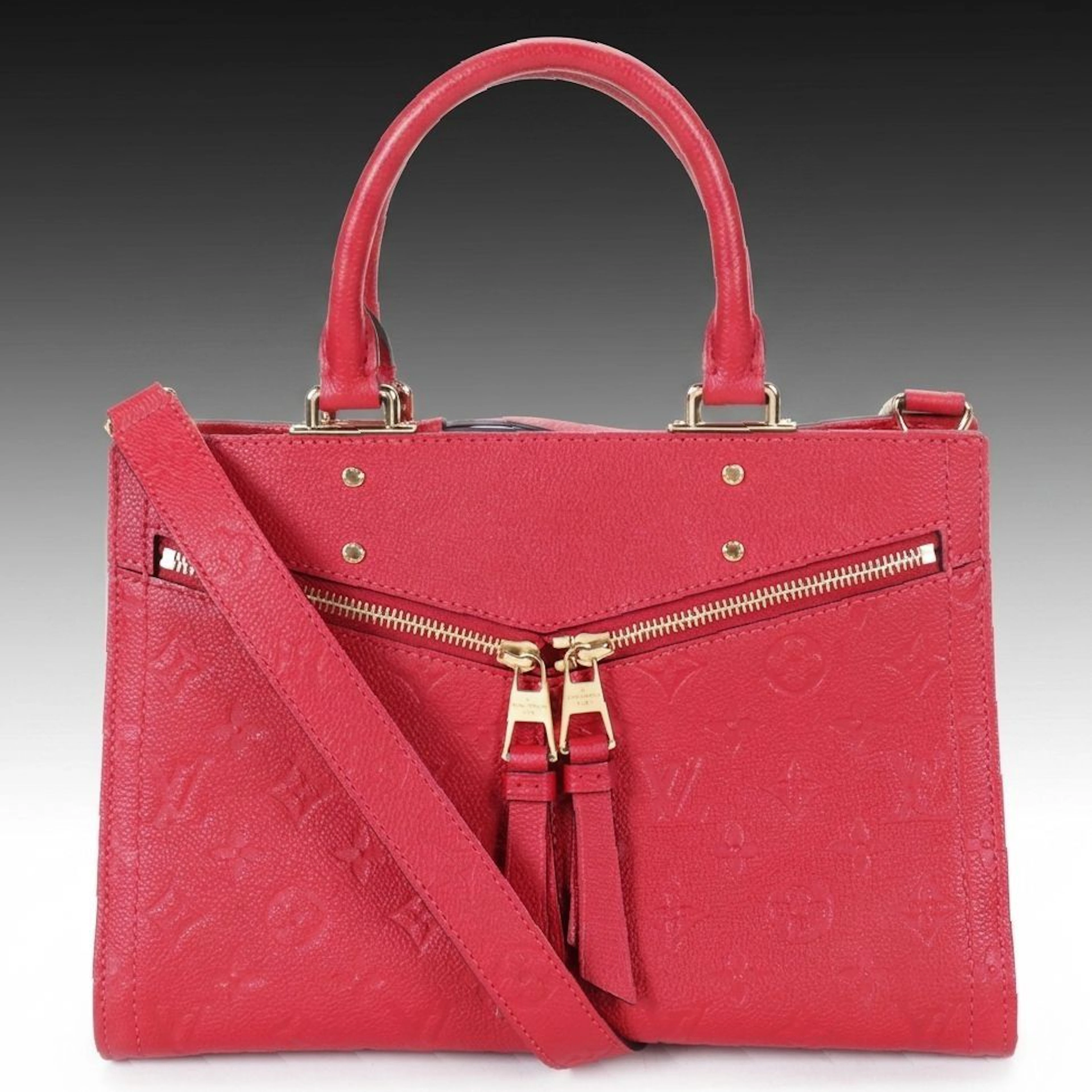 Louis Vuitton PM Sully Handbag in Scarlet Empreinte Monogram Leather