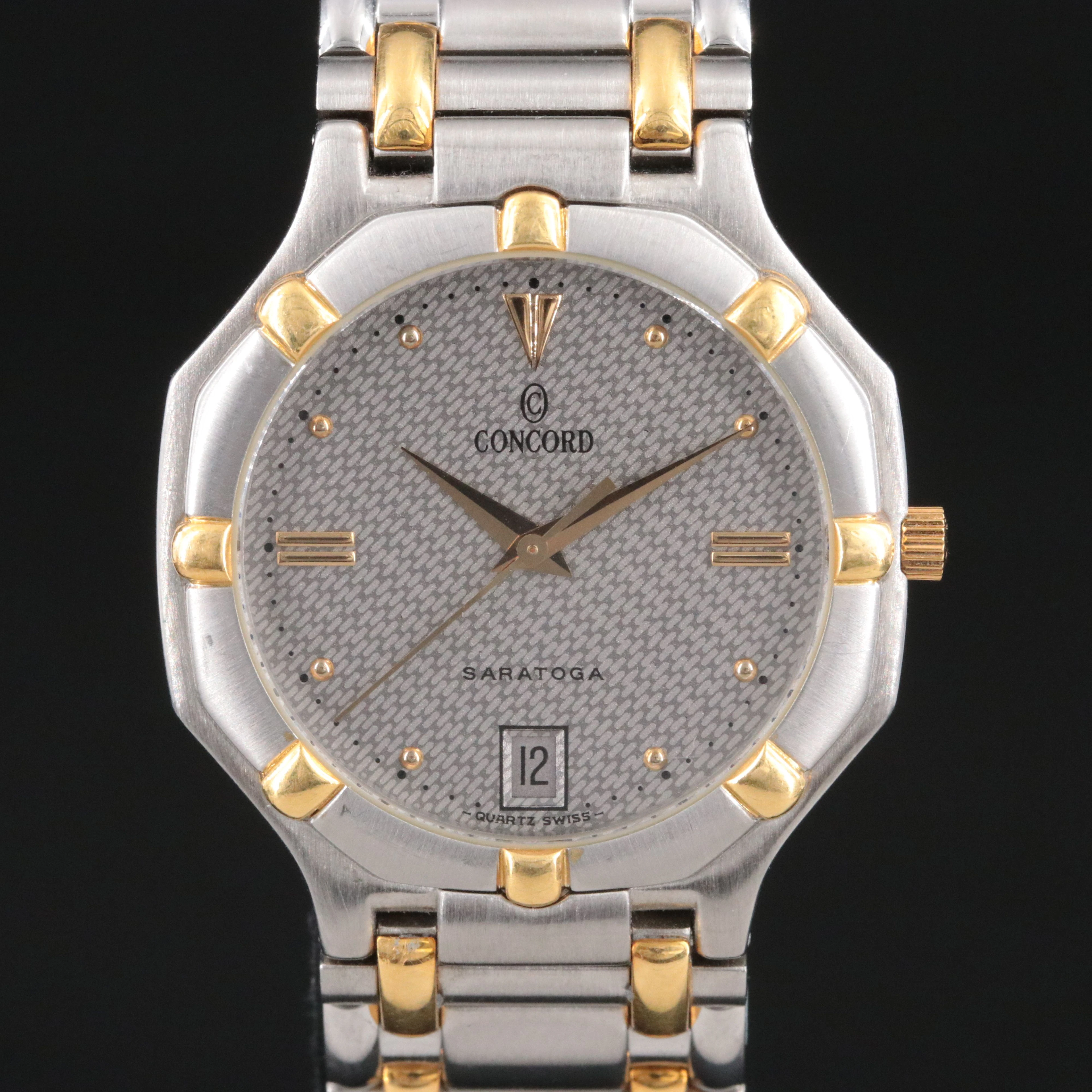 Concord Saratoga 18K & Stainless Steel Date Model 15 14 249 Watch