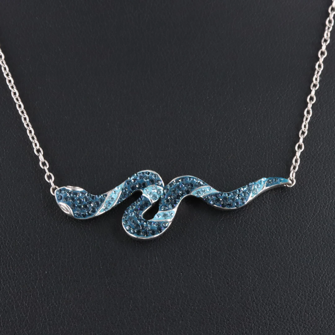 Kaleidoscope Sterling Rhinestone Snake Necklace