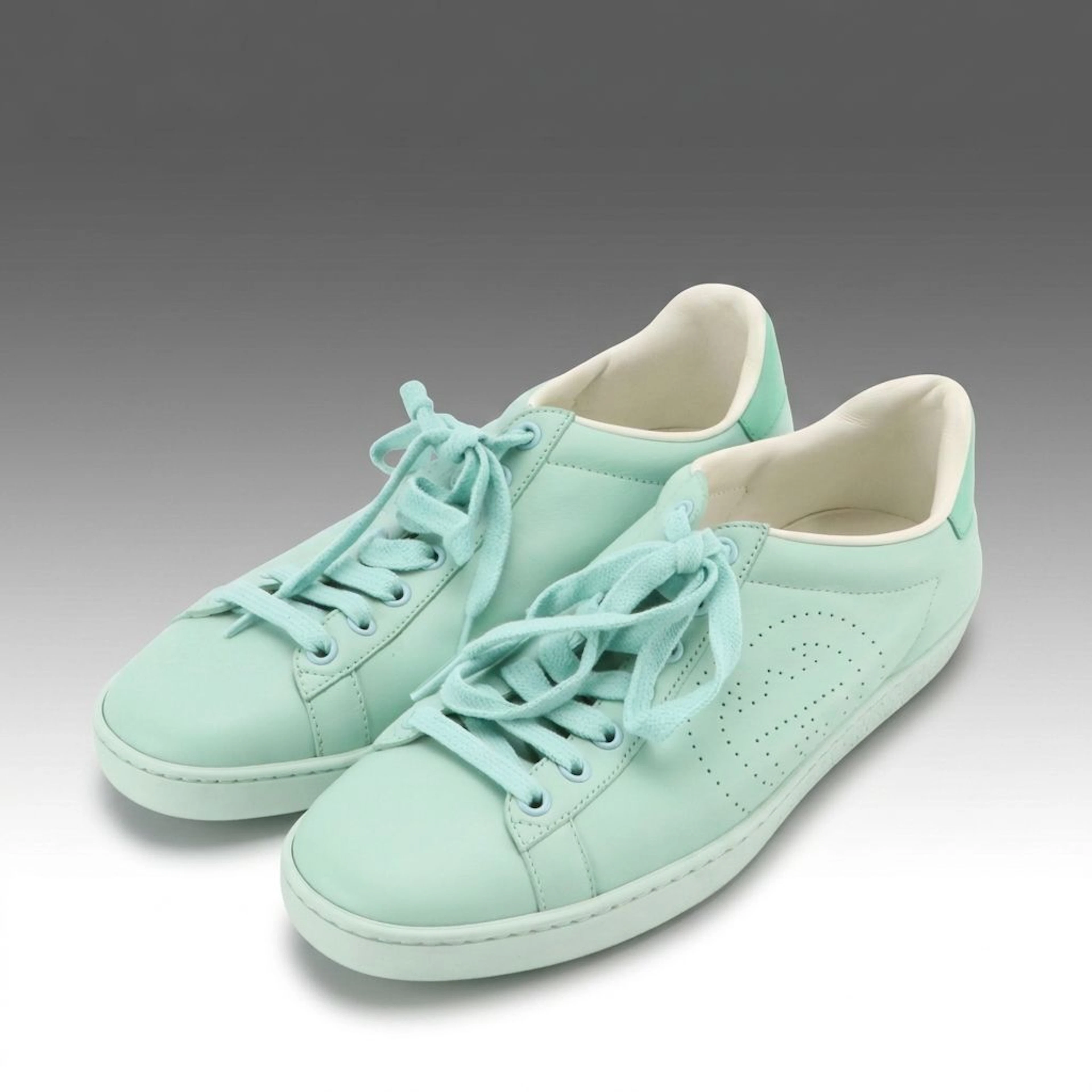 Gucci Ace Perforated Interlocking GG Leather Low-Top Lace-Up Sneakers