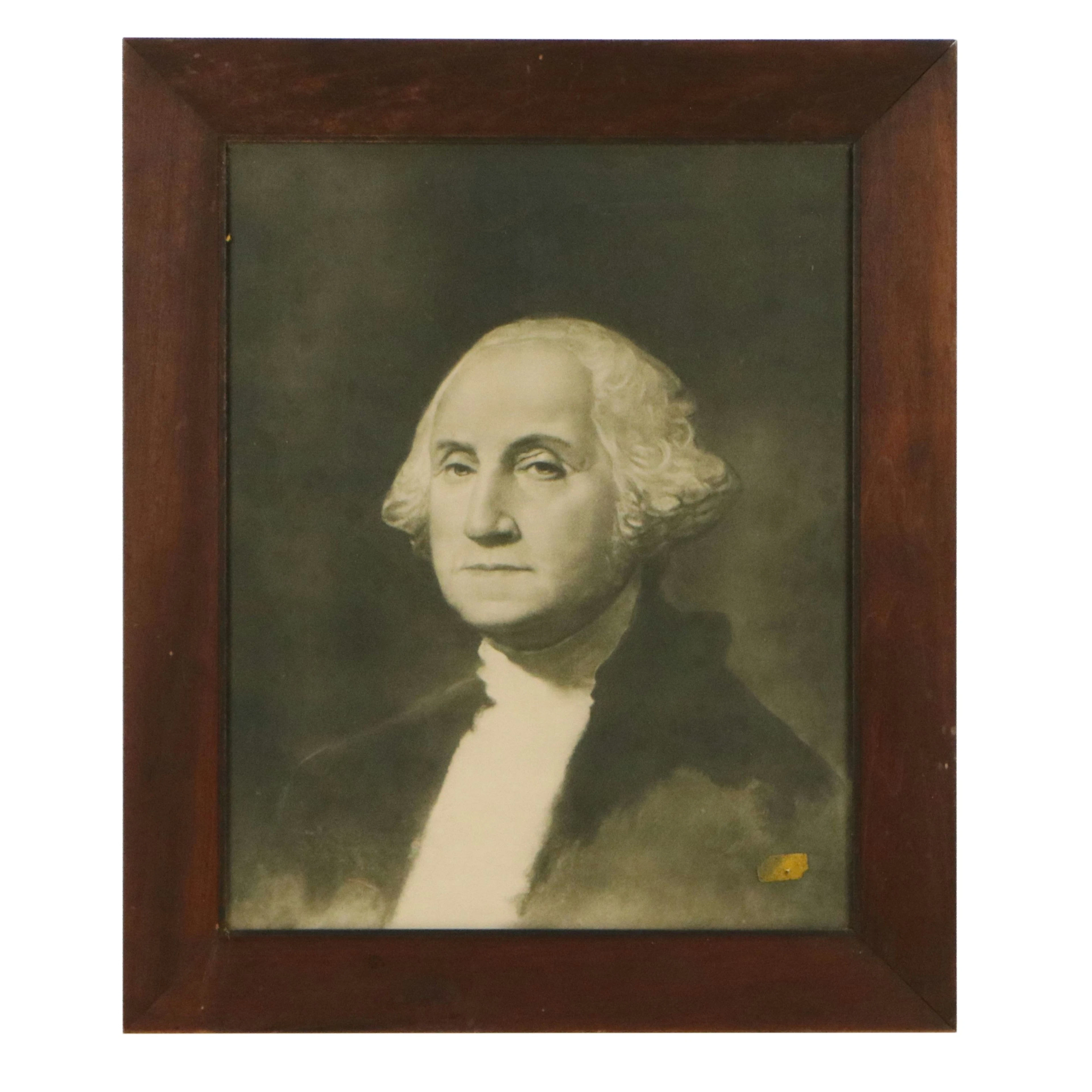 Photogravure Portrait of George Washington After Gilbert Stuart