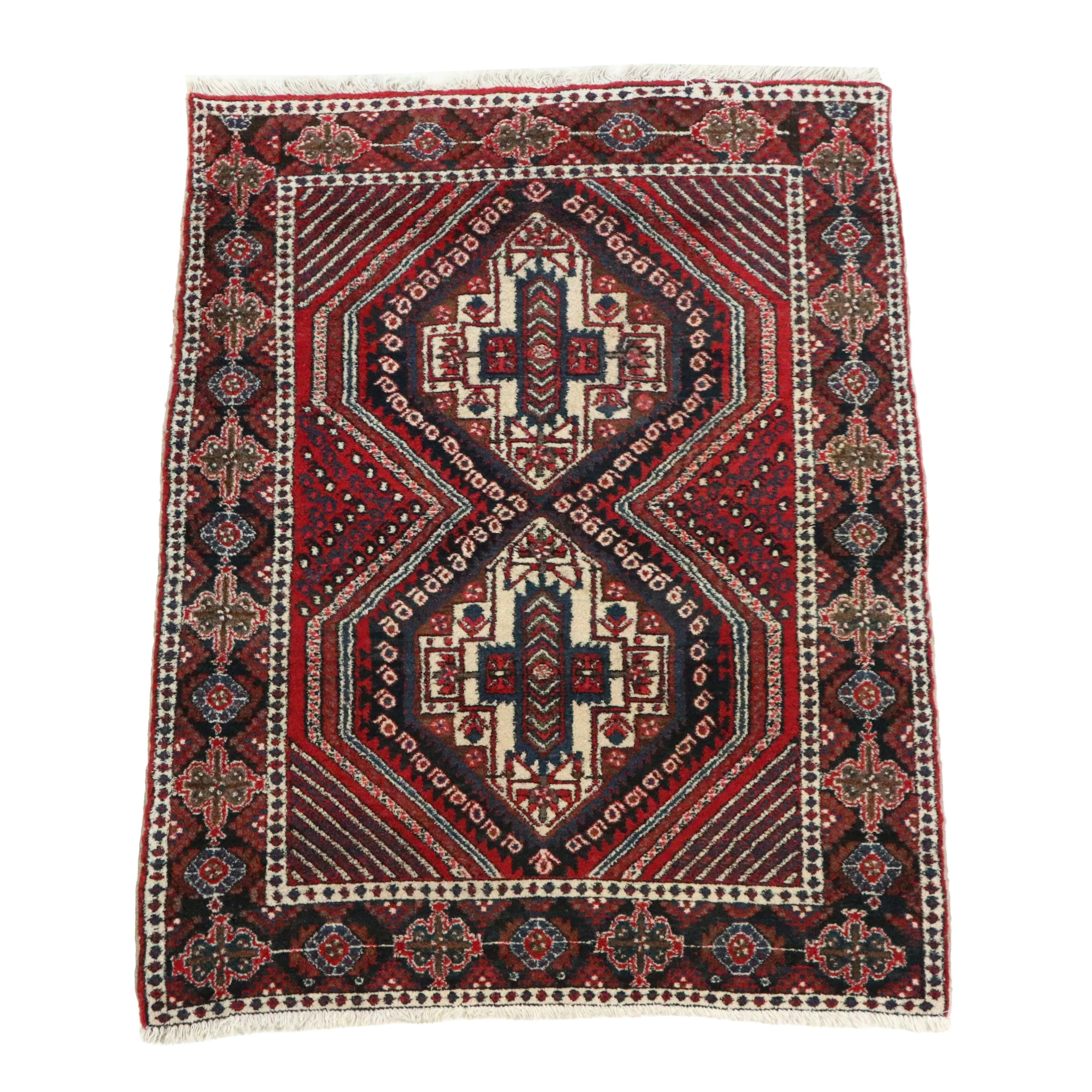 3'8 x 5'1 Hand-Knotted Afghan Baluch Area Rug