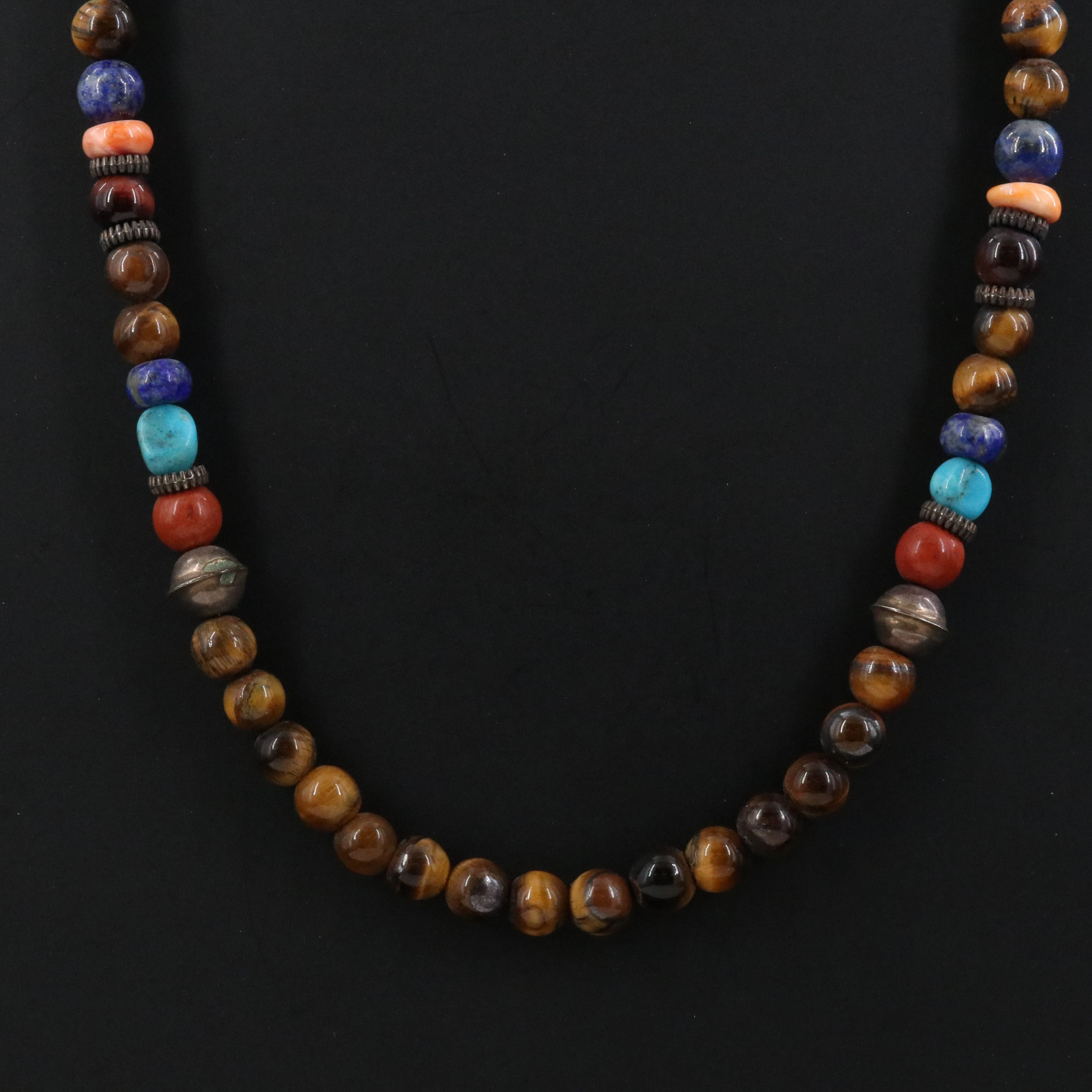 Tommy and Rosita Singer Navajo Diné Sterling Gemstone Necklace
