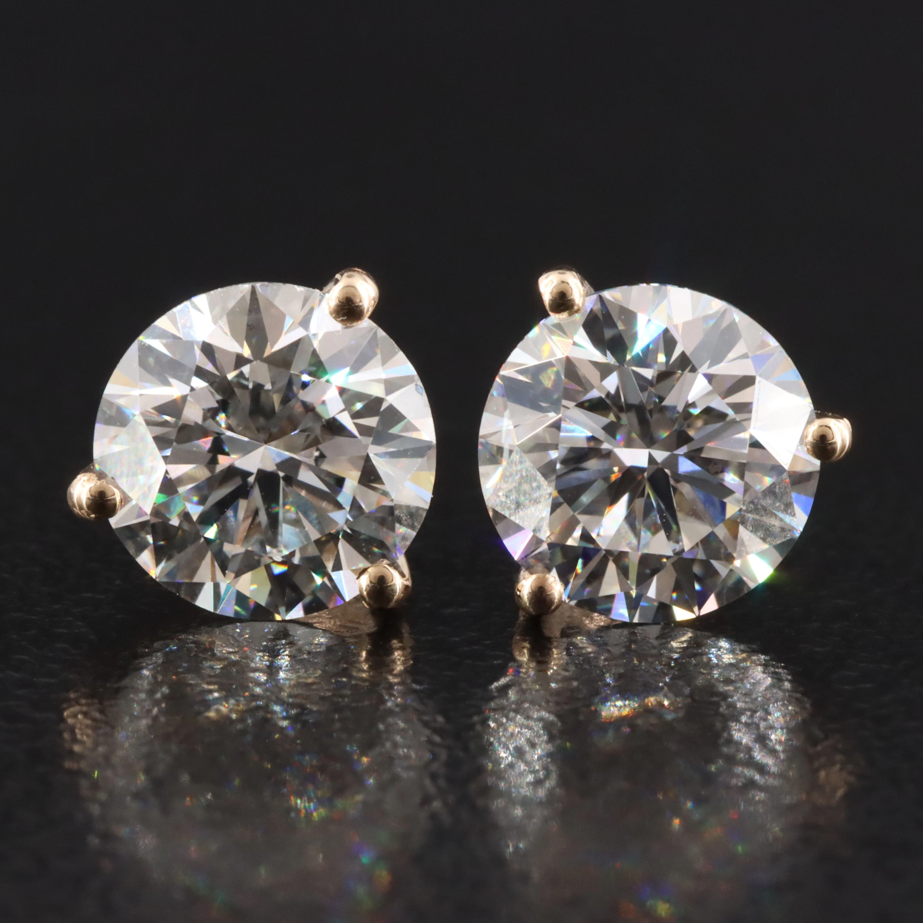 14K 3.01 CTW Lab Grown Diamond Earrings with IGI Reports