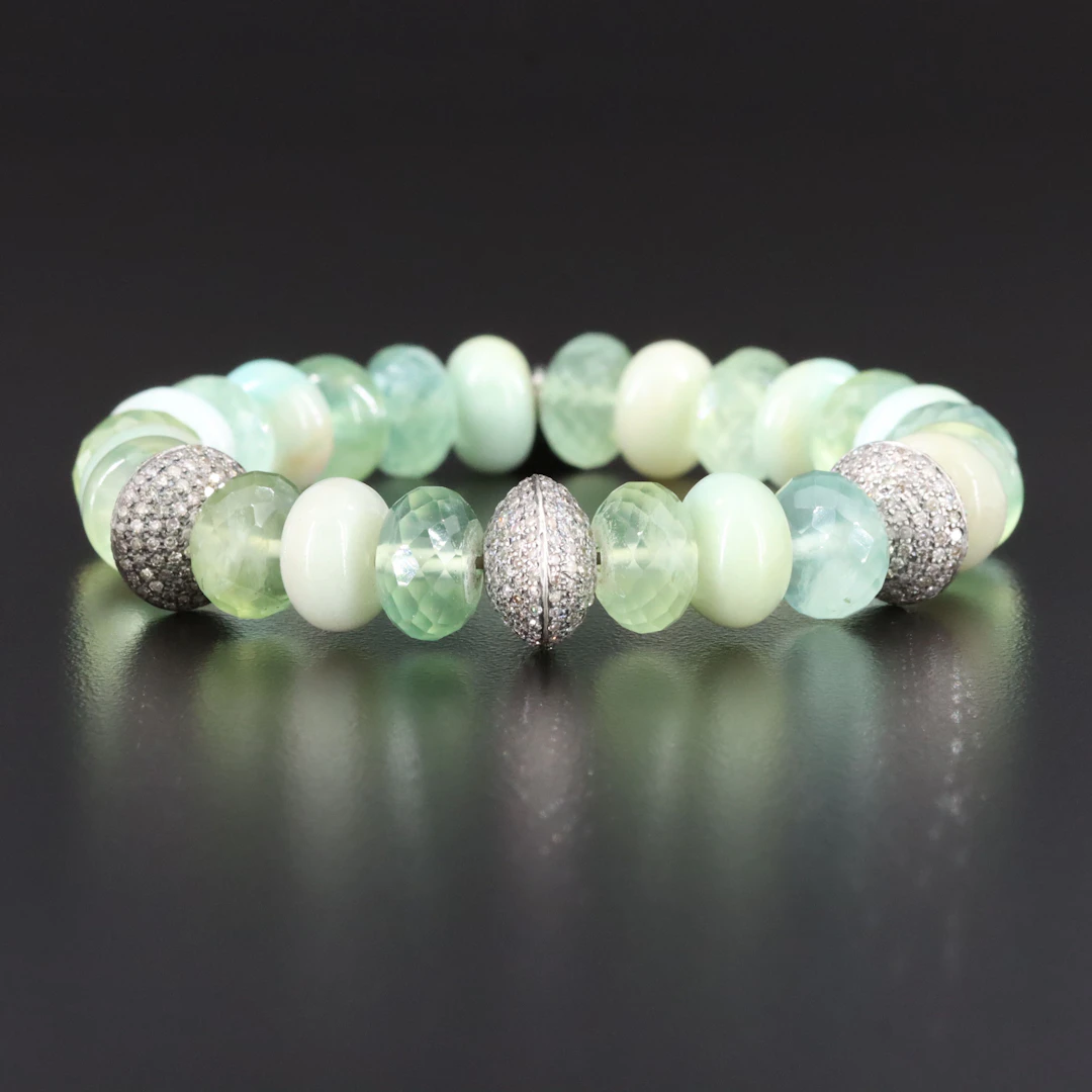 Sheryl Lowe Gemstone Rondelles and Diamond Bracelet