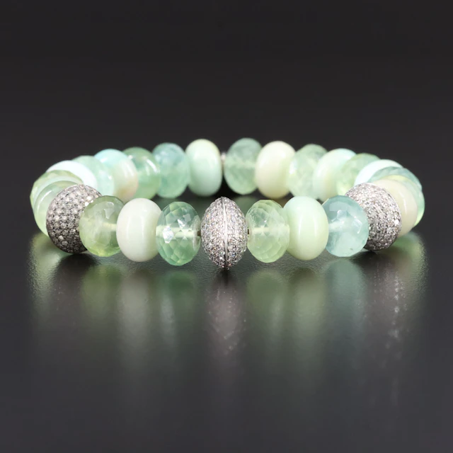 Sheryl Lowe Gemstone Rondelles and Diamond Bracelet