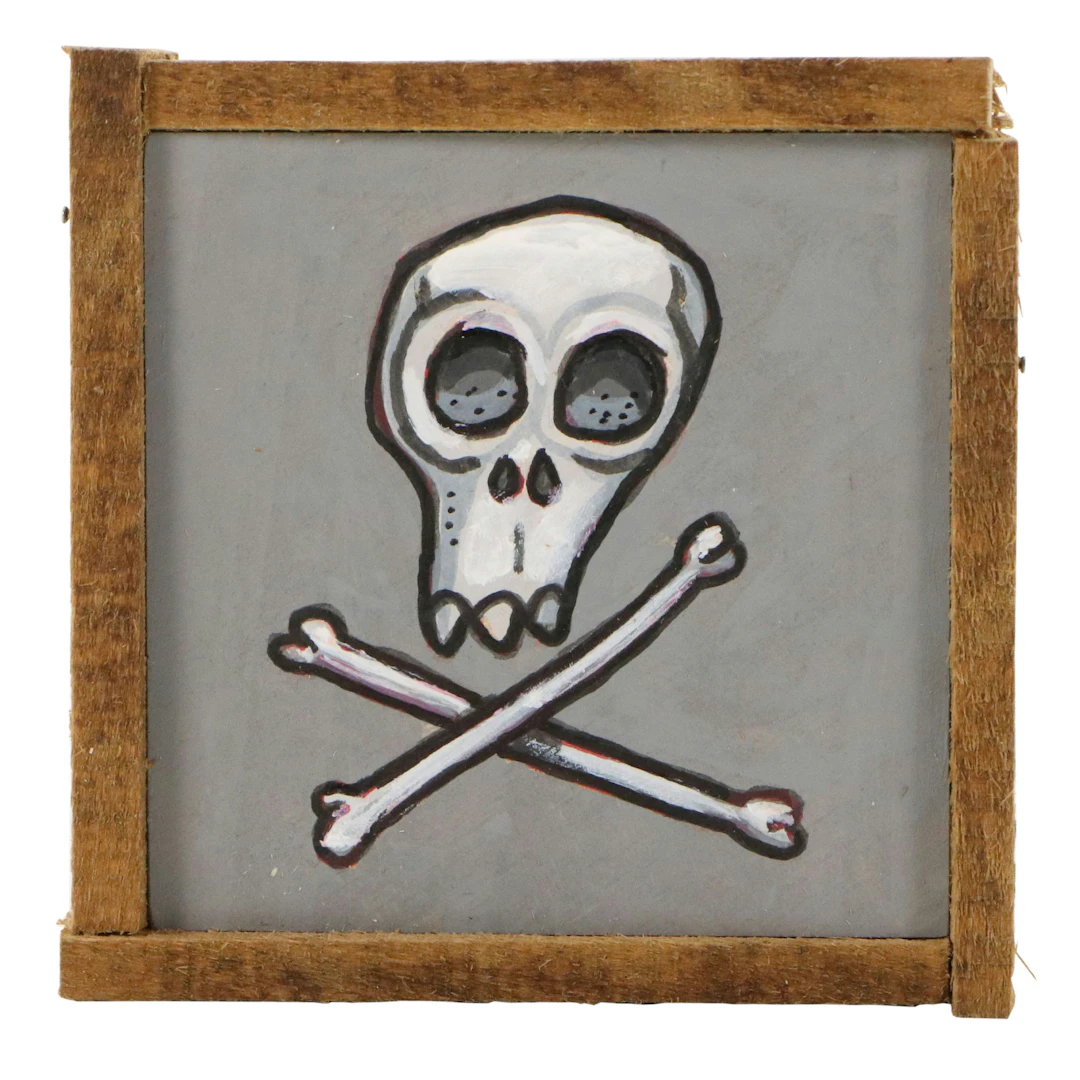 Aaron Wooten Acrylic Painting "Skull," 2026