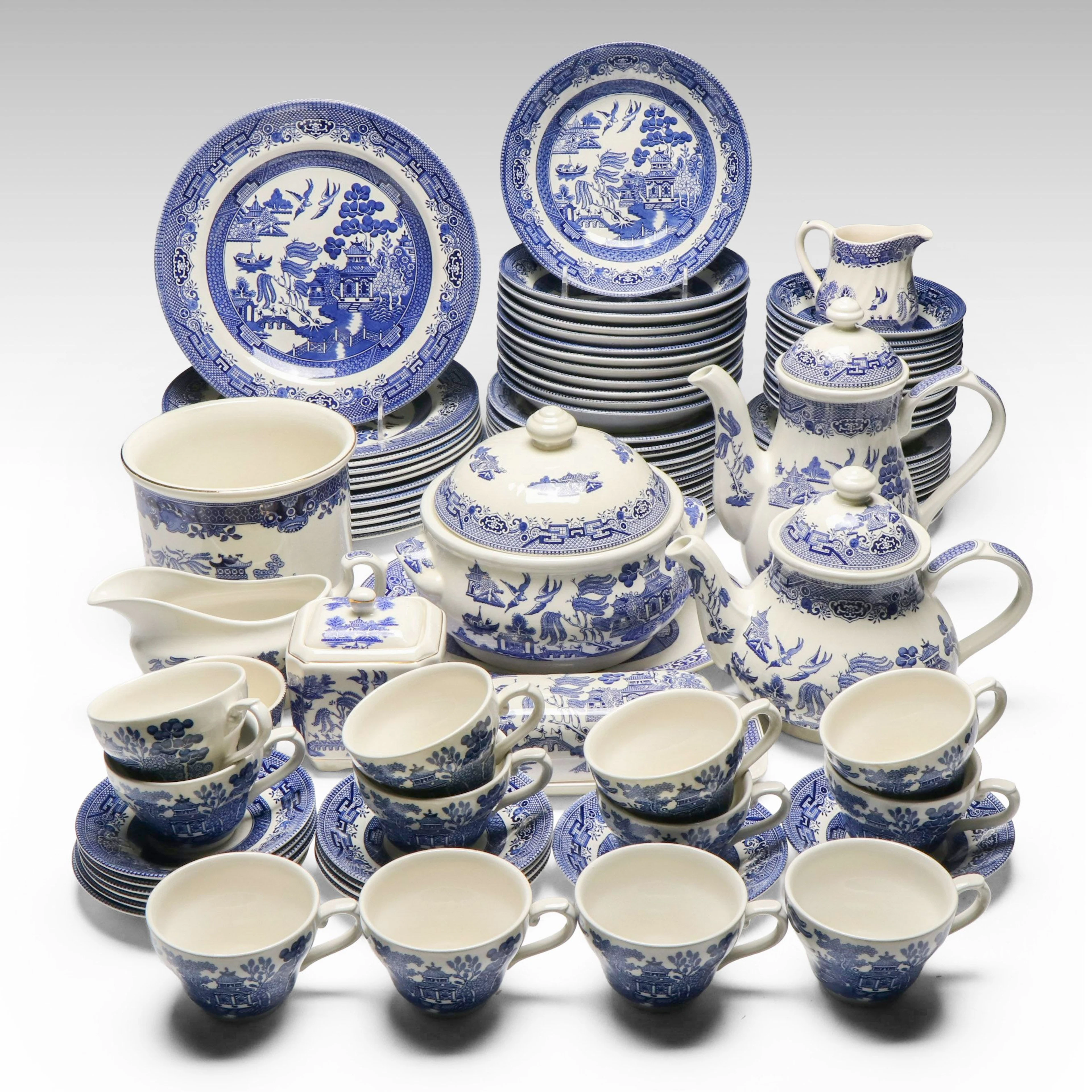 Churchill and More English "Willow Blue" Ceramic Dinnerware and Serving Pieces
