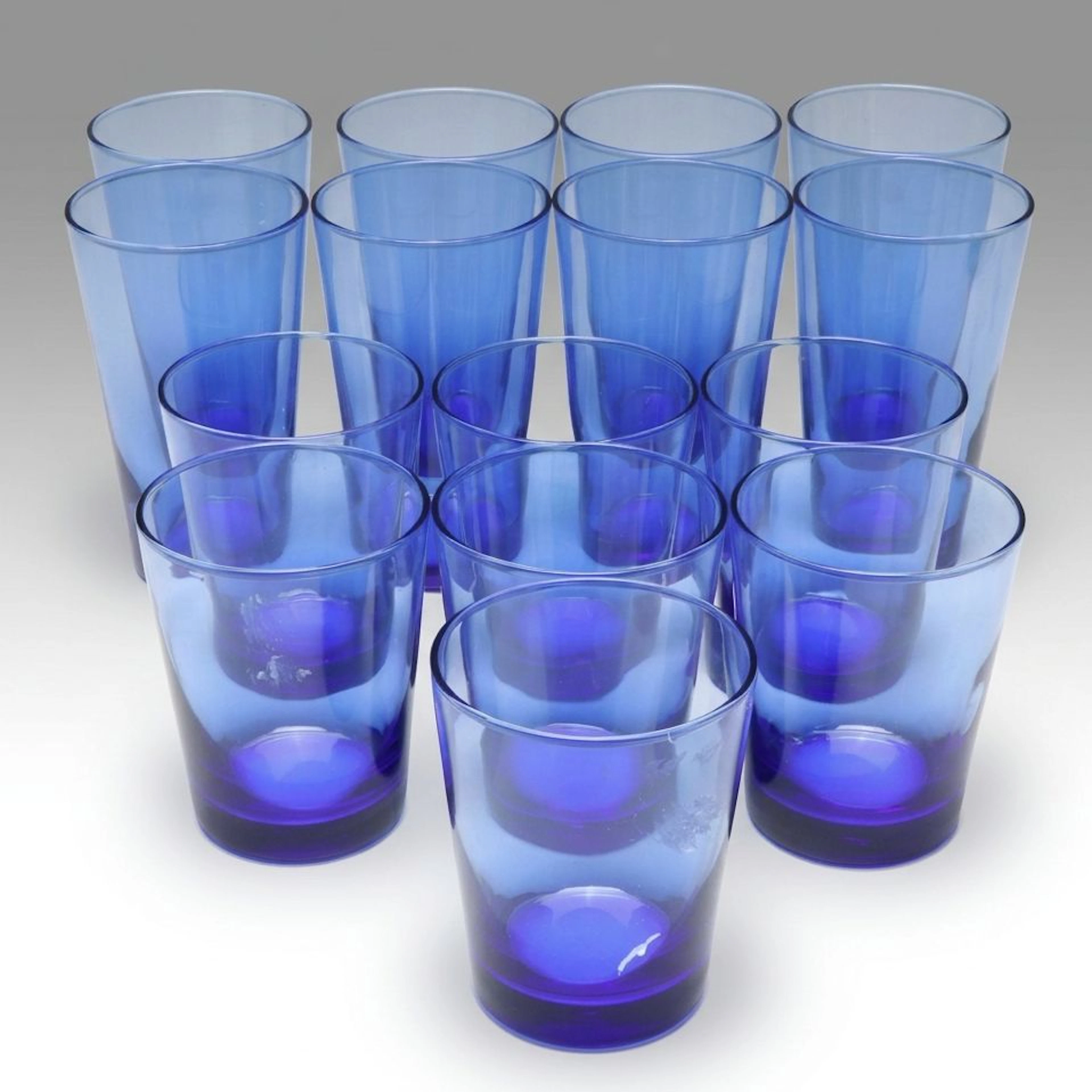 Libbey "Flare" Cobalt Blue Old Fashioned Glasses and Coolers
