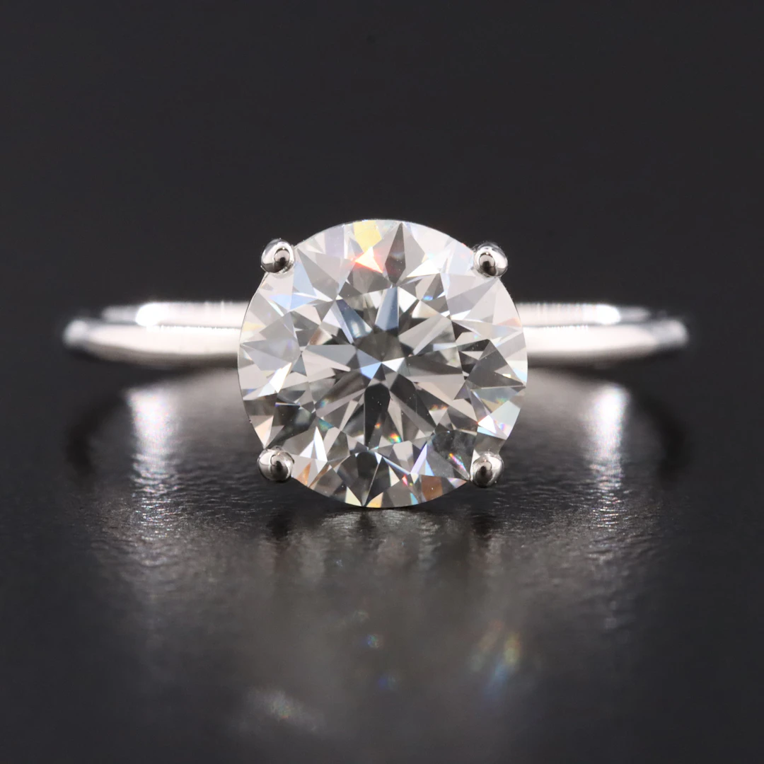 14K 2.18 CT Lab Grown Diamond Solitaire Ring with IGI Report