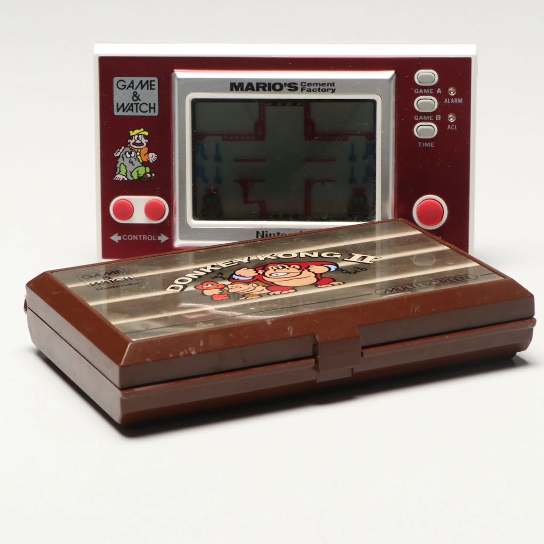 Nintendo Game & Watch "Donkey Kong II" and "Mario's Cement Factory," 1980s