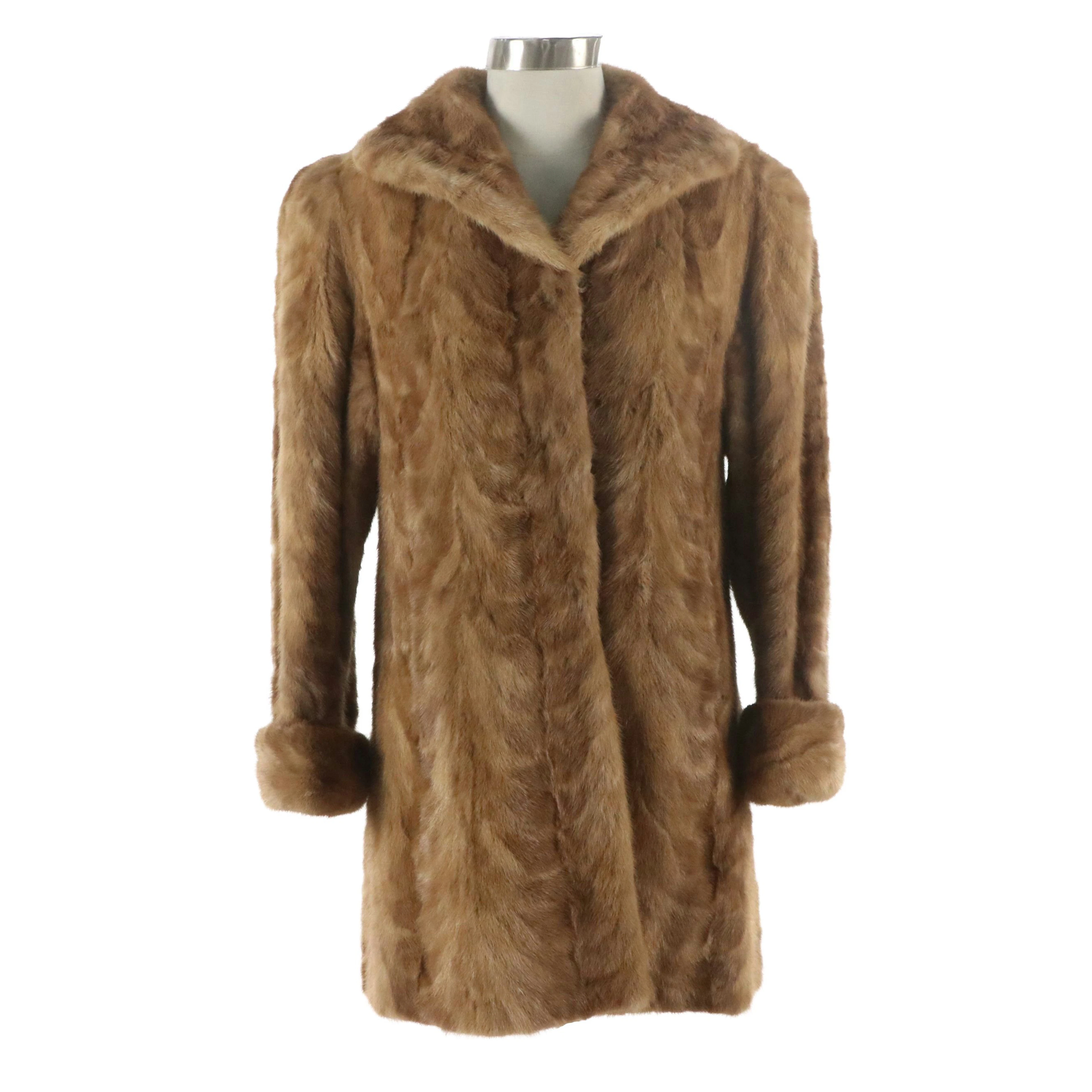 Vintage Pieced Mink Fur Coat from Maas Brothers