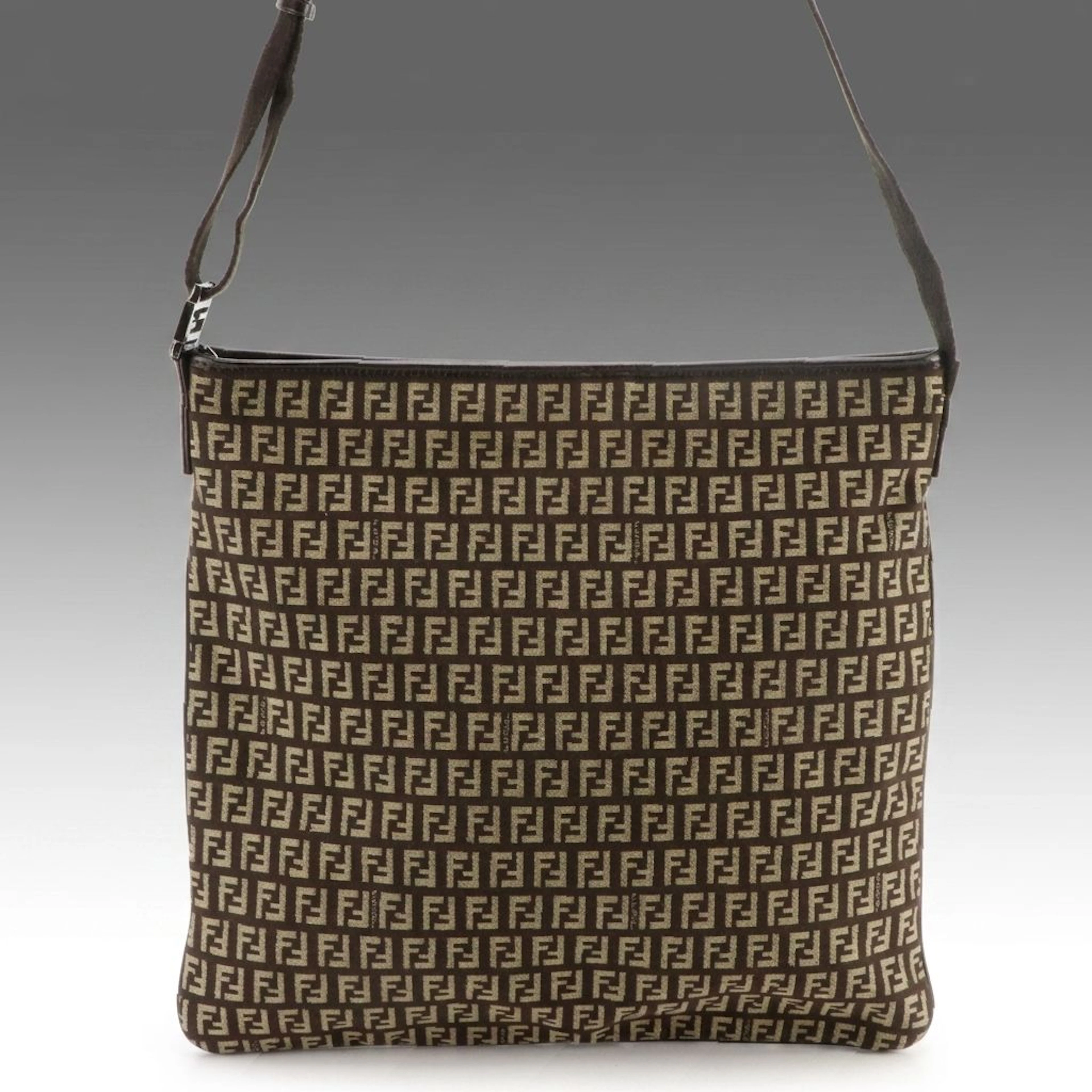 Fendi Crossbody Messenger Bag 8BT080 in Zucchino Jacquard Canvas