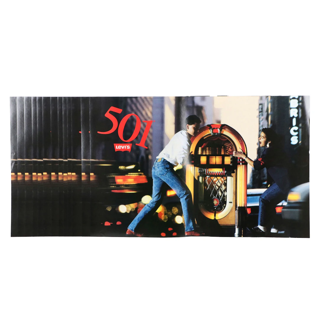 Vintage 1988 Levi's Advertisement Posters for 501 Jeans
