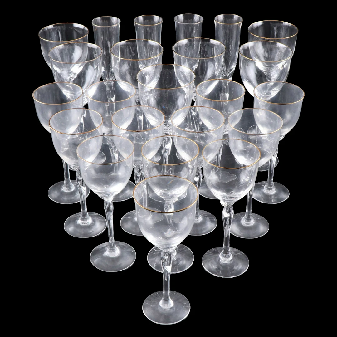 Lenox "Rhythm Gold" Glass Stemware