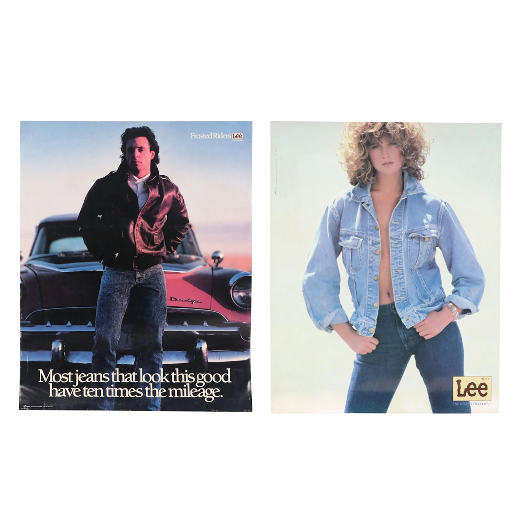 Vintage Lee Offset Lithograph Promotional Posters, 1986 - 1988
