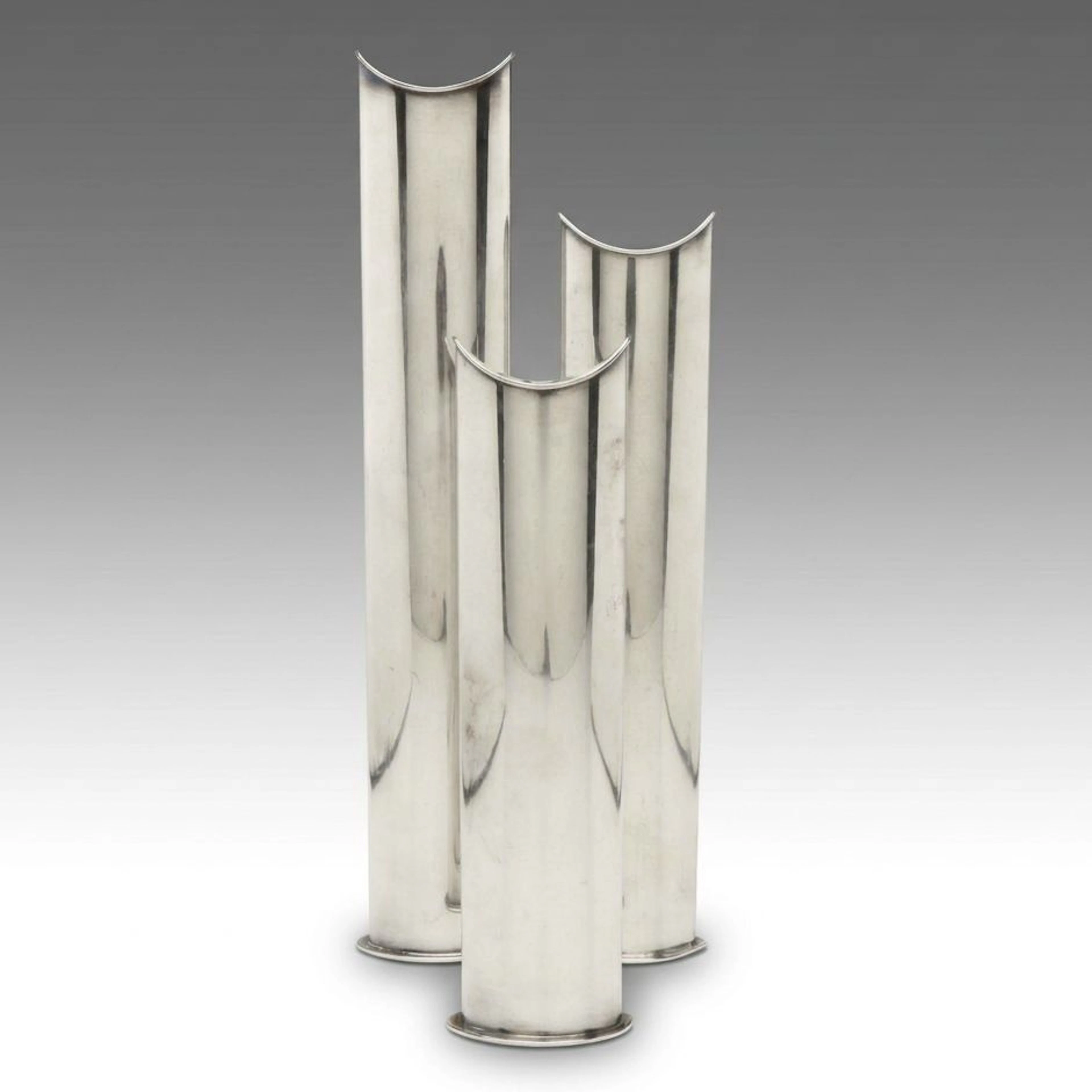Sabattini "Giselle" Italian Silver Plate Candlesticks, Late 20th C.
