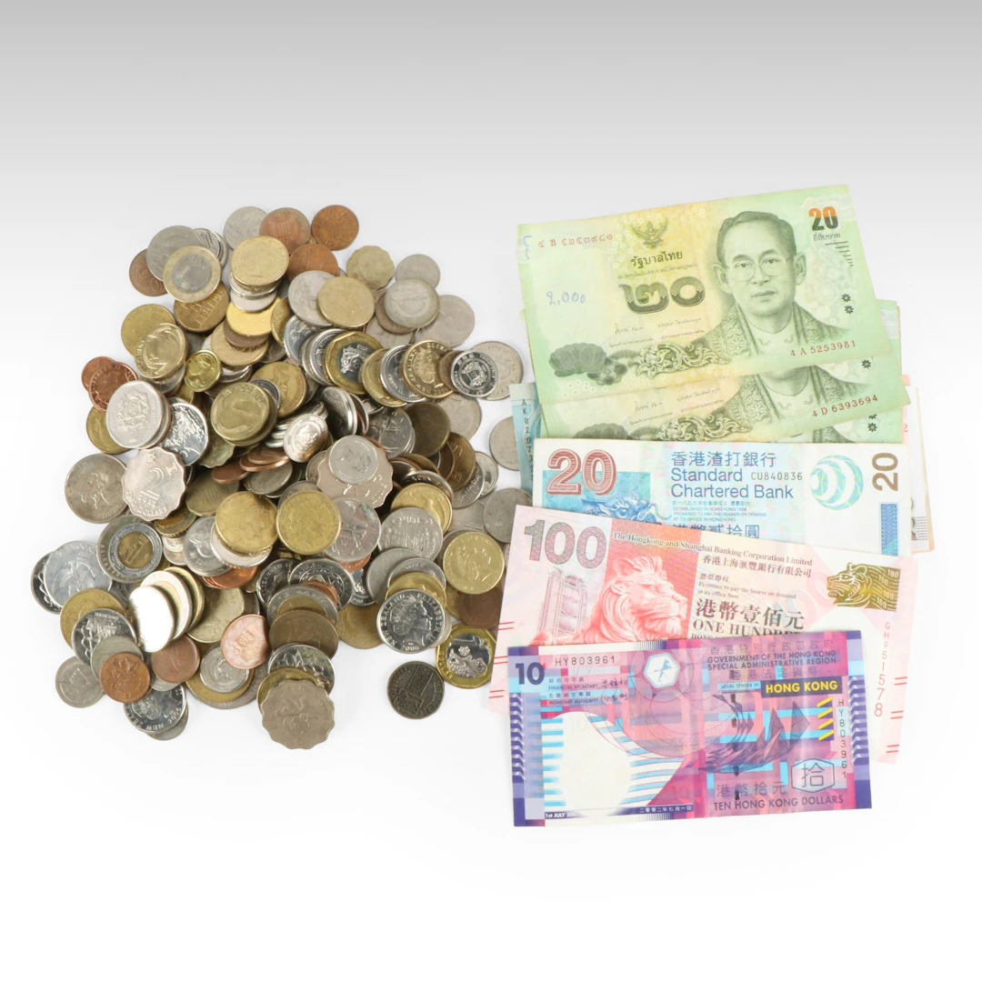 Two Hundred-Fifty Foreign Coins and Fifteen Foreign Currency Notes