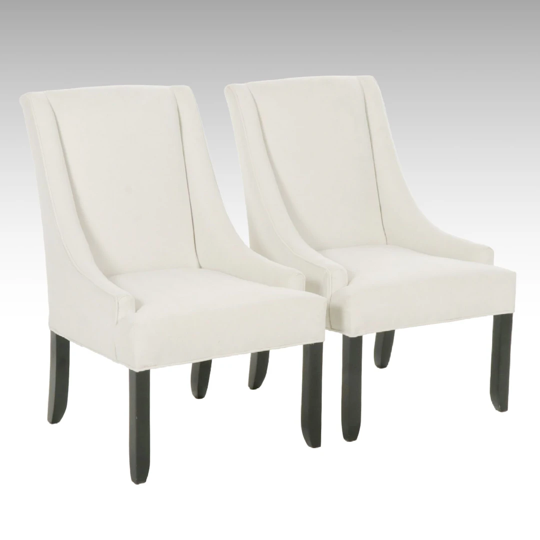 Pair of Velvet Upholstered Side Chairs; 21st Century