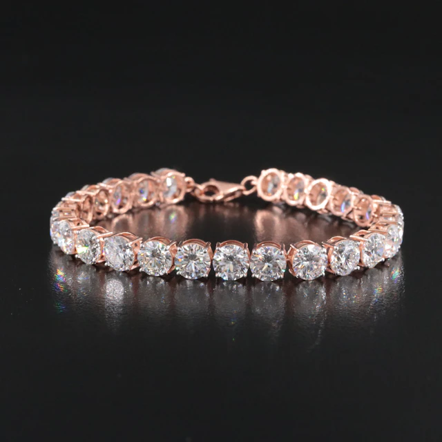 14K Rose Gold 18.39 CTW Lab Grown Diamond Line Bracelet