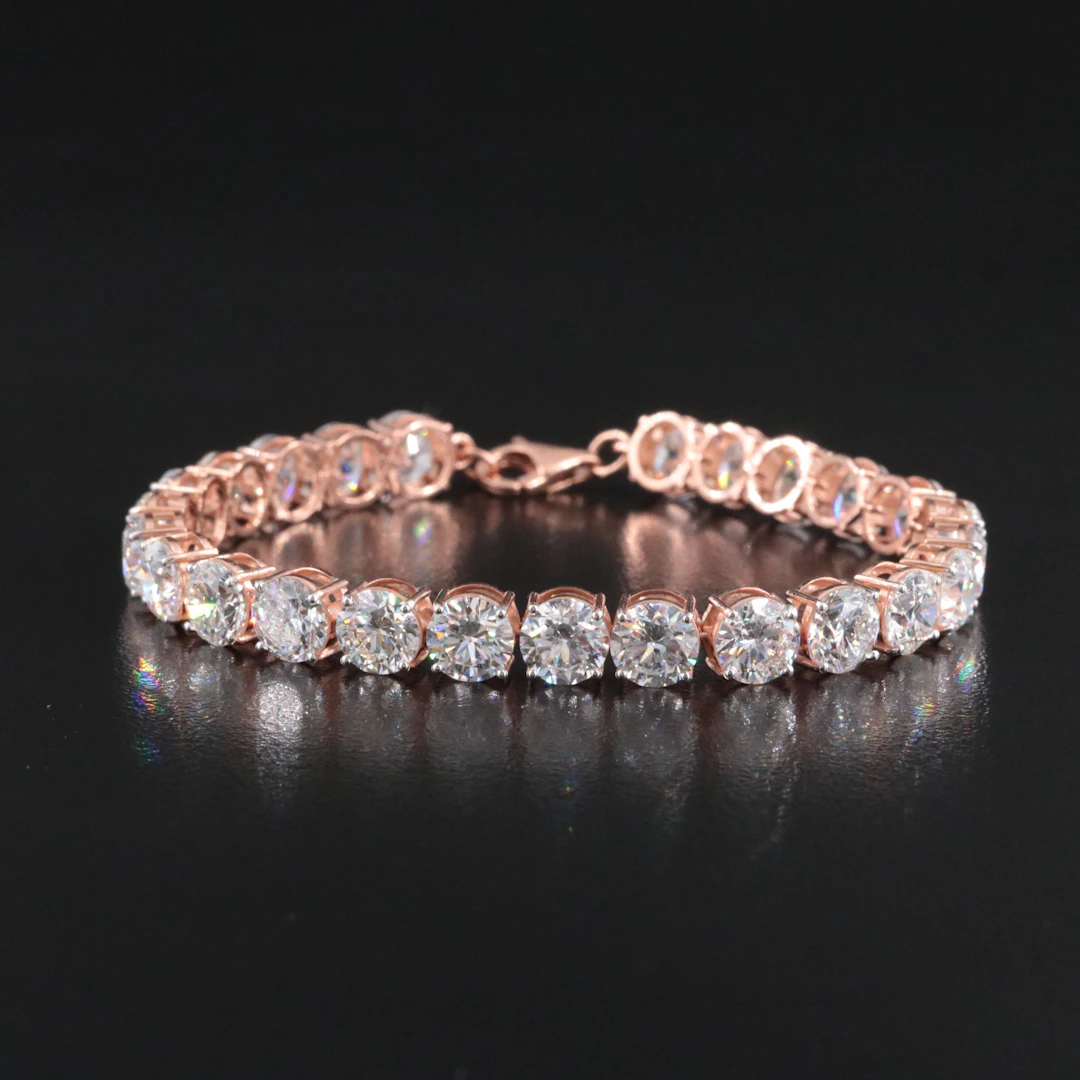 14K Rose Gold 18.39 CTW Lab Grown Diamond Line Bracelet