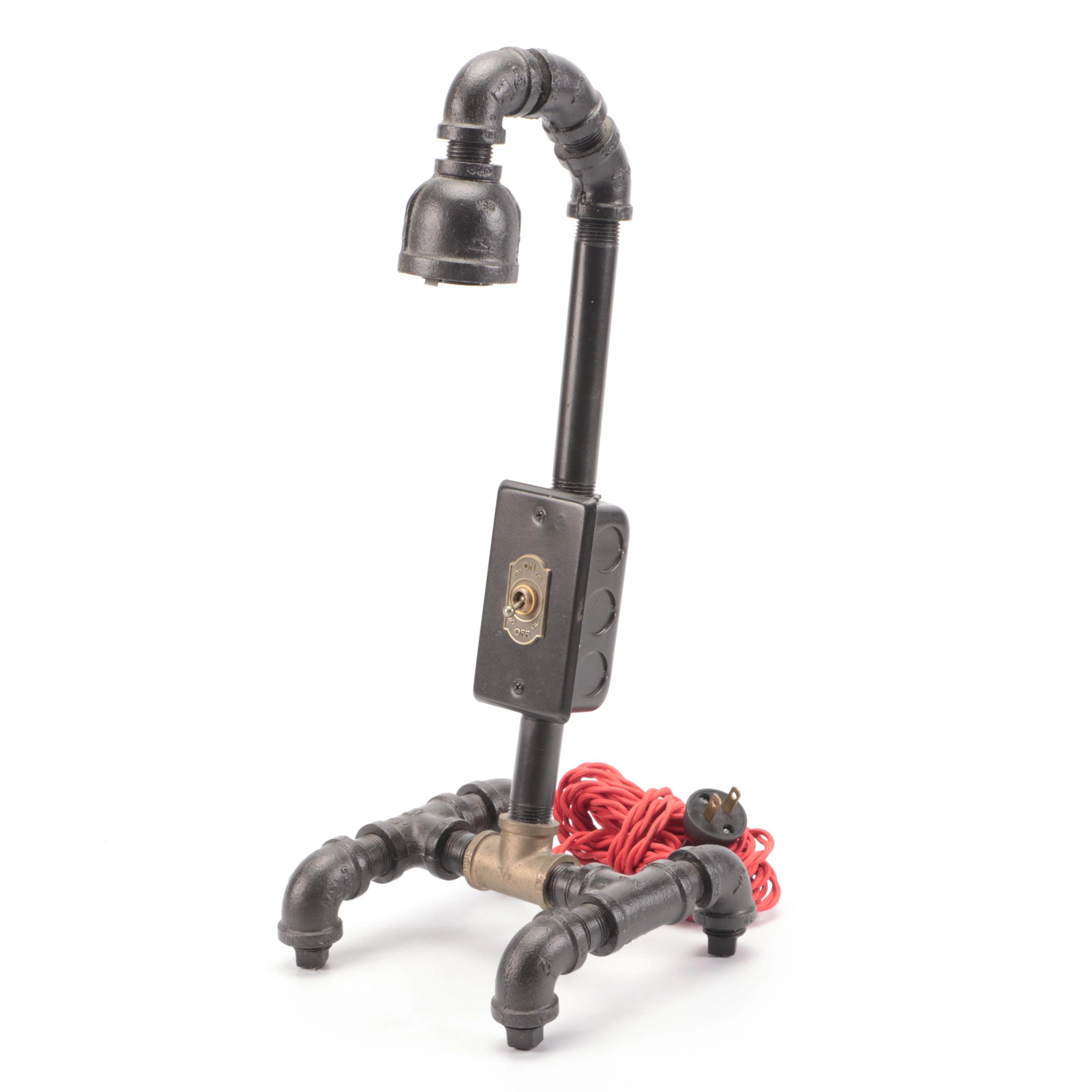 Steampunk Industrial Pipe Desk Lamp, 21st Century
