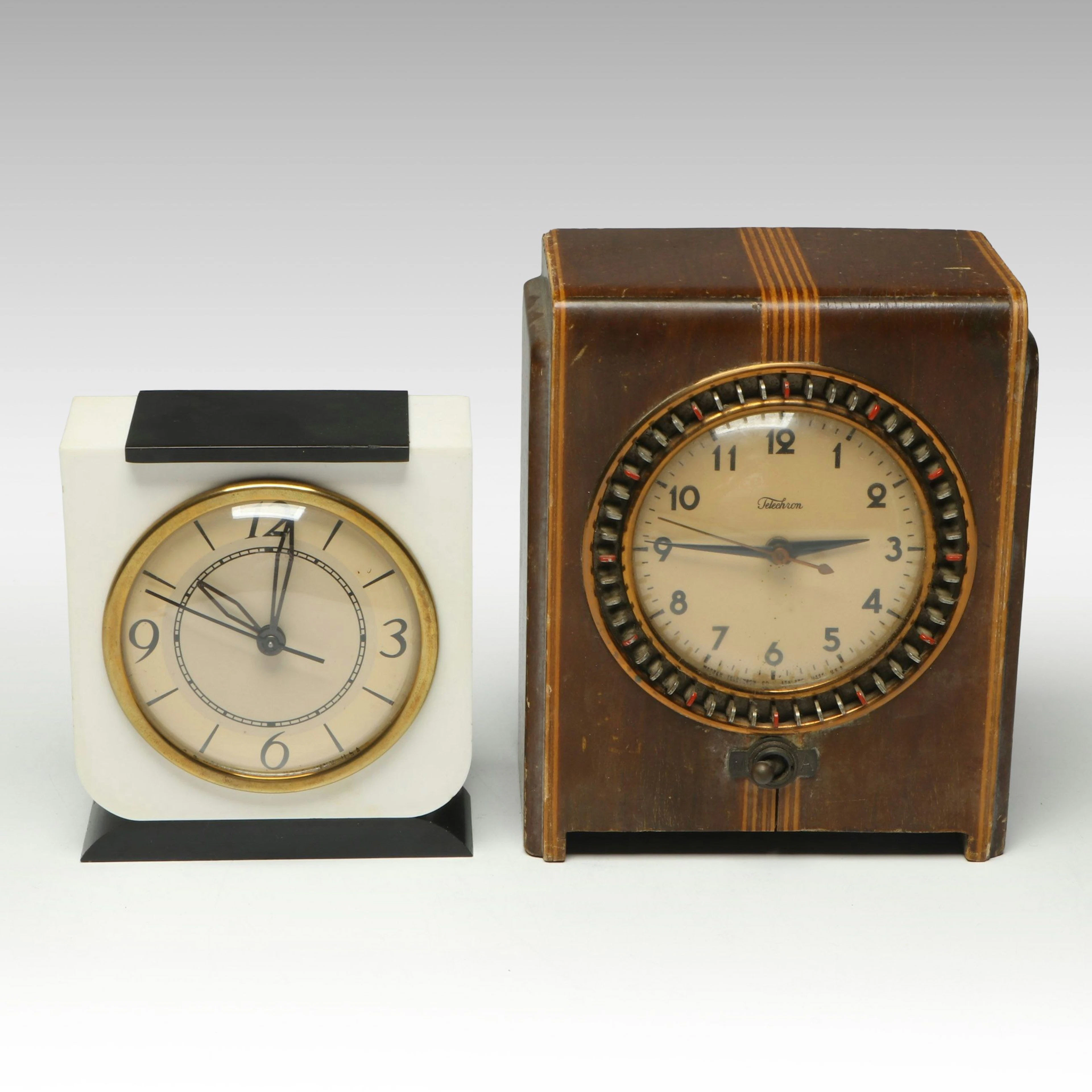 Telechron Art Deco and OB McClintock Electric Clocks