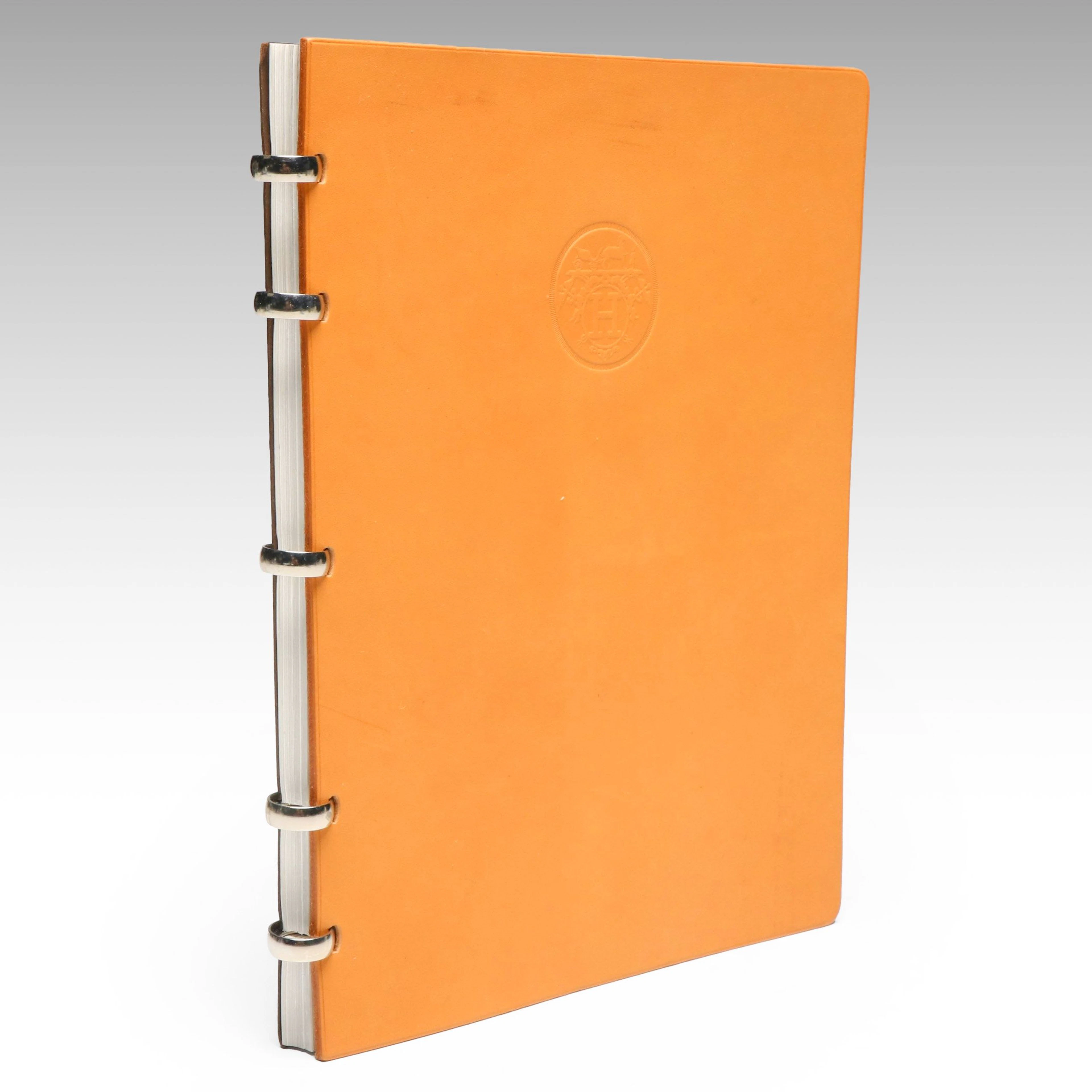 Hermès Embossed "H" Leather Cover Refillable Notebook