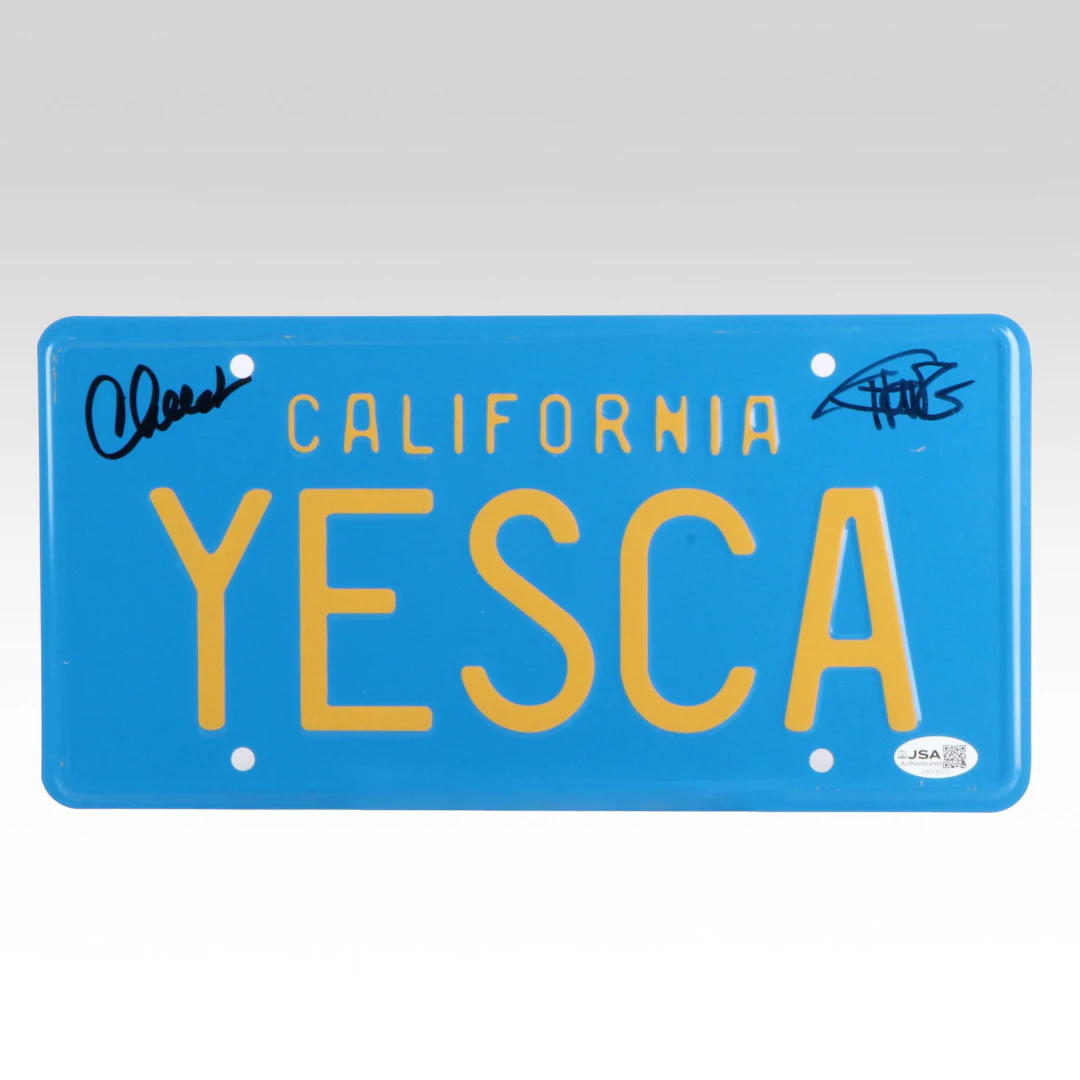 Cheech & Chong Signed License Plate, JSA