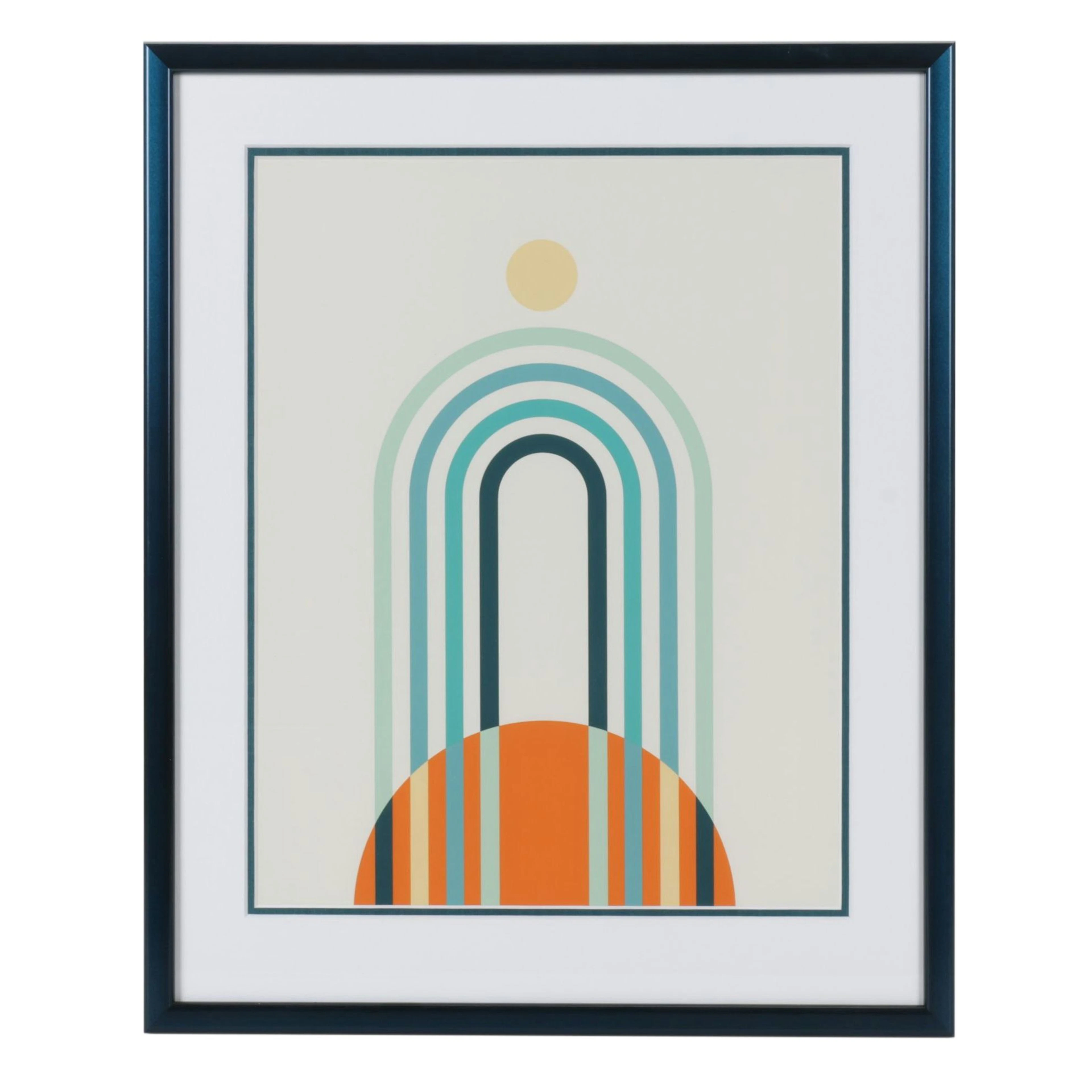 Earthy Modern Geometric Sunset Digital Print "Boho Loops II"