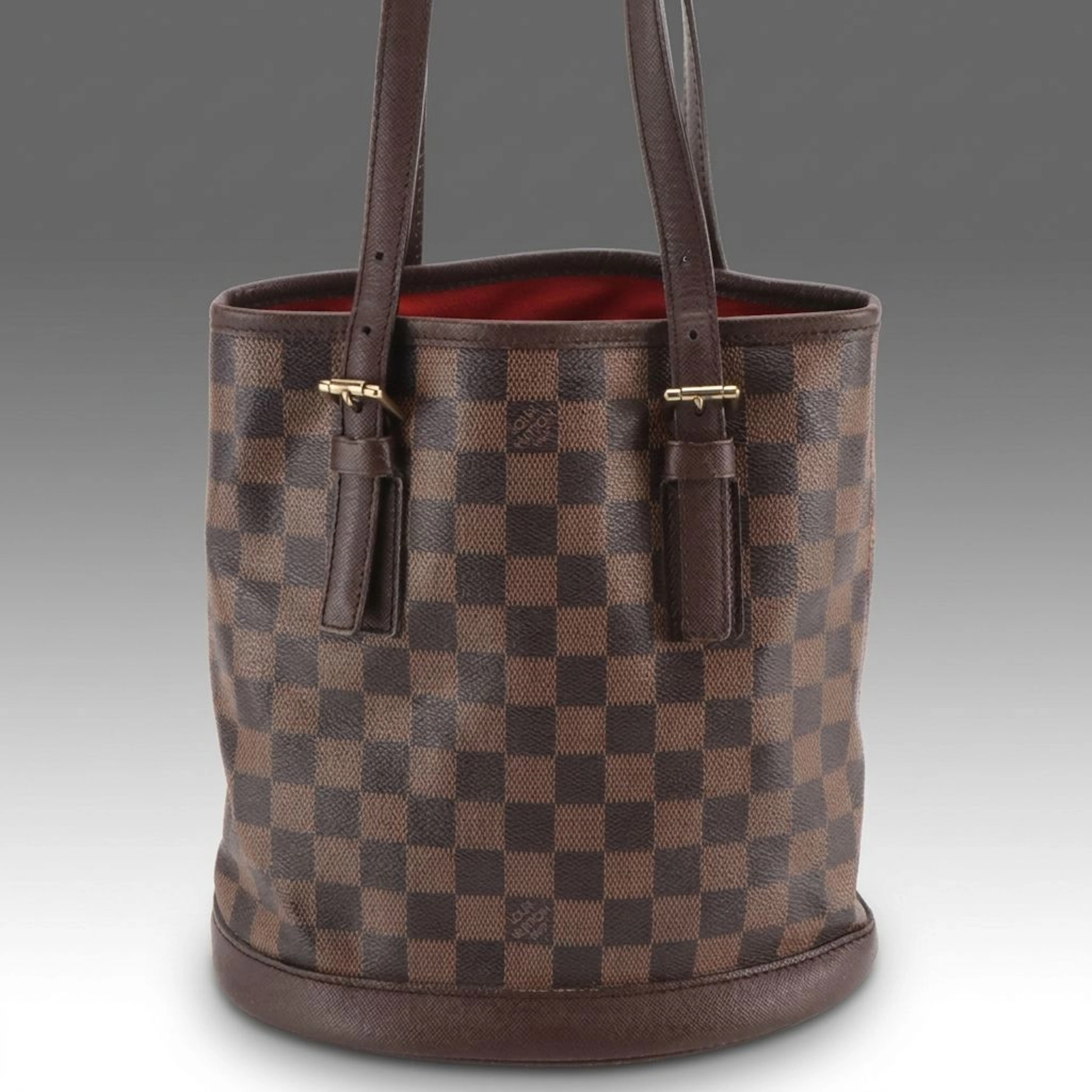 Louis Vuitton Marais Bucket Bag in Damier Ebene Canvas and Leather