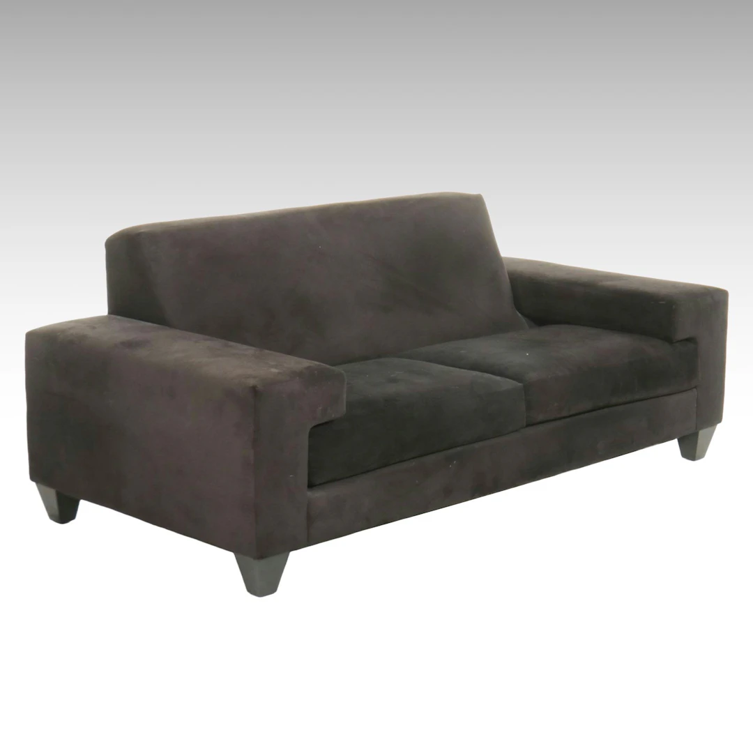Carter Furniture Black Fabric Loveseat