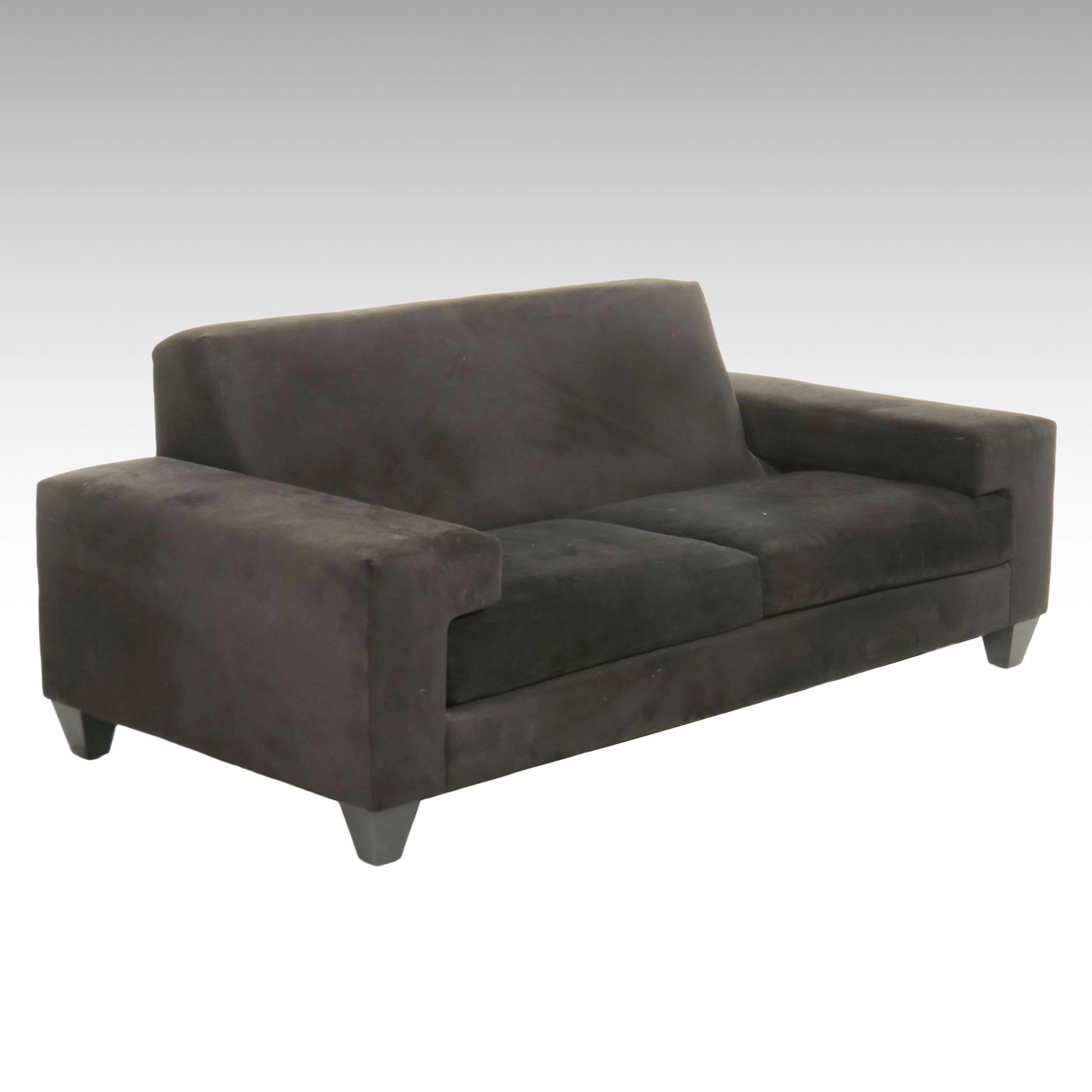 Carter Furniture Black Fabric Loveseat