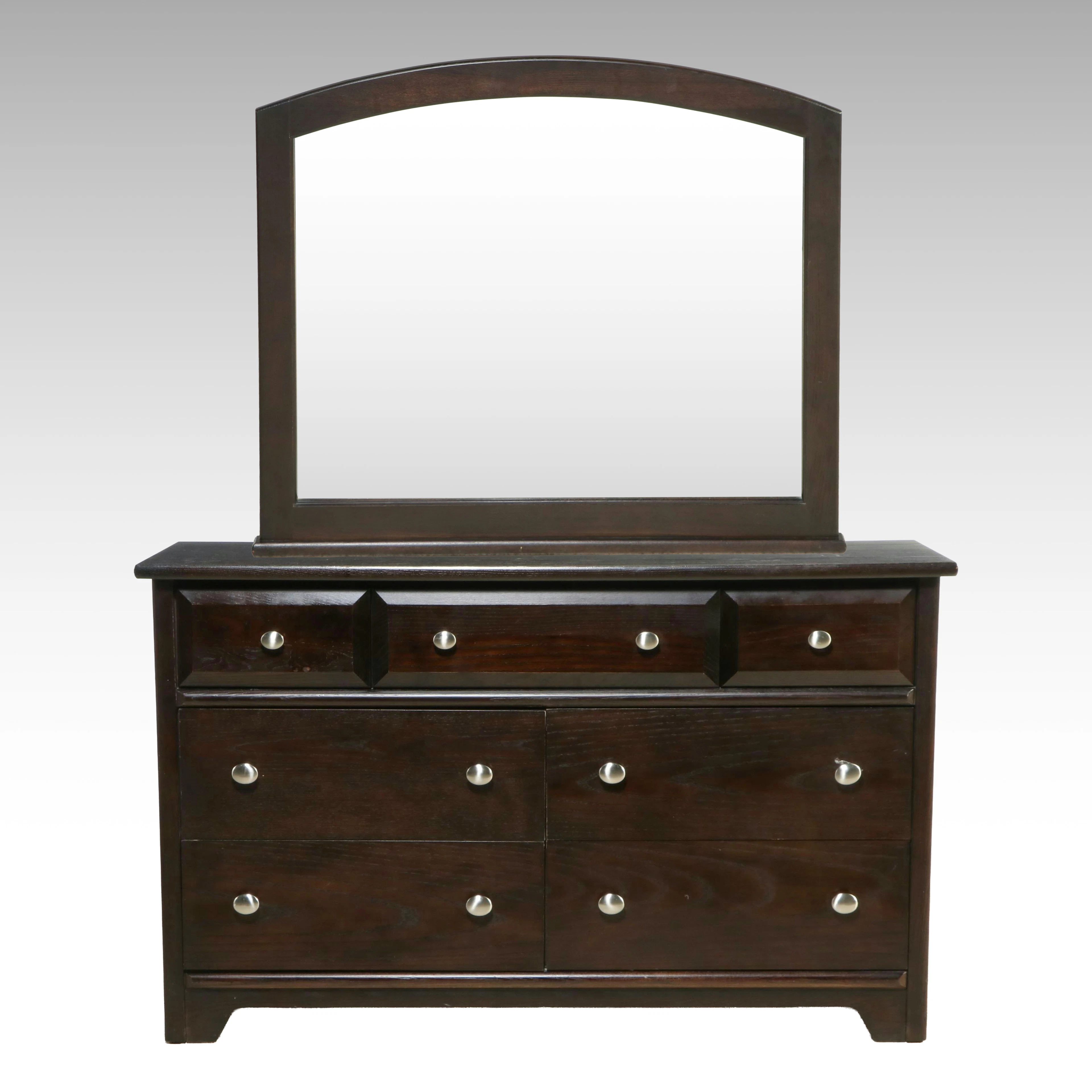Vaughan-Bassett "Cottage" Dark Espresso Two-Piece Dresser and Mirror Set