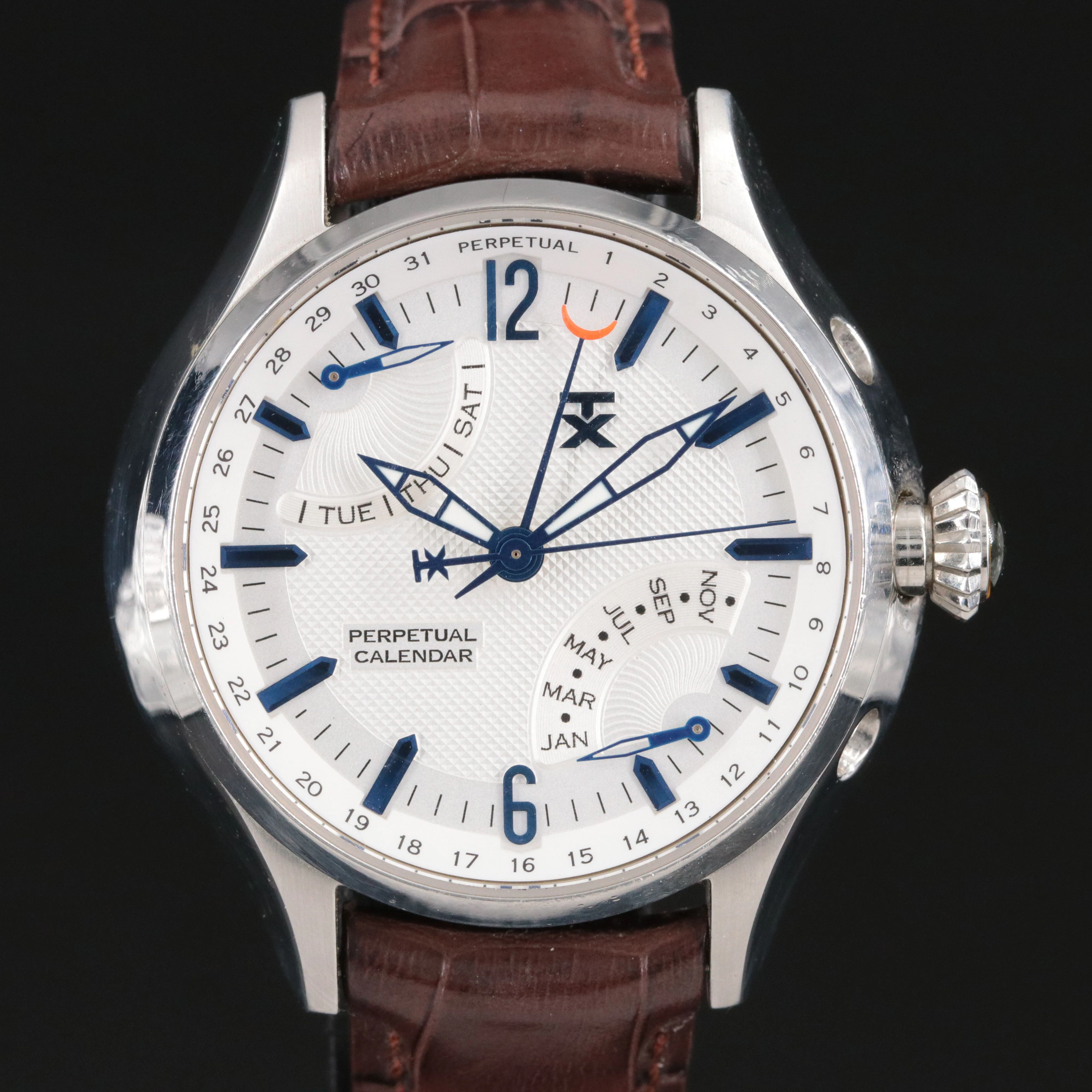 Technoluxury TX Perpetual Calendar Steel Watch