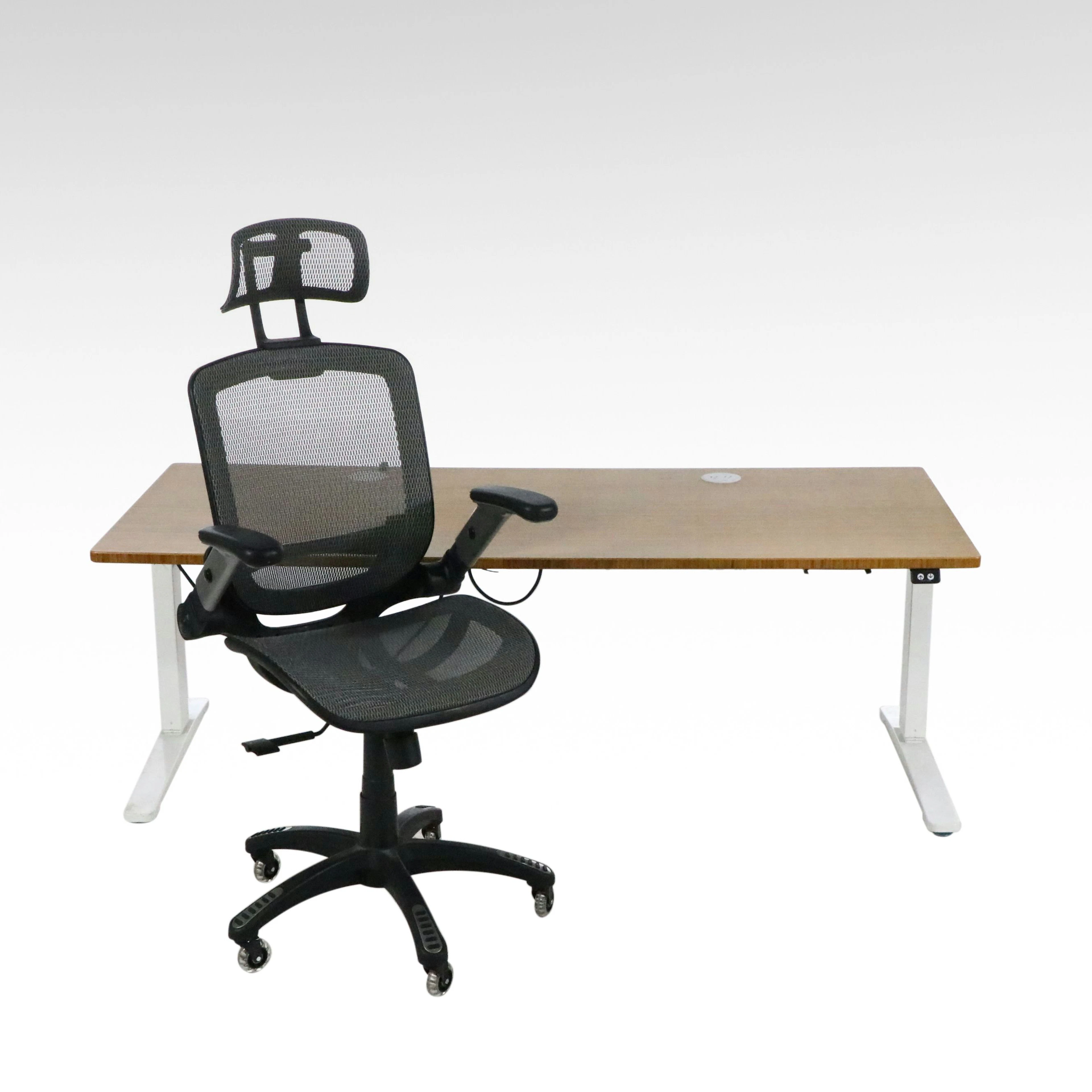Uplift Adjustable Height Desk and Ergonomic Mesh Office Chair