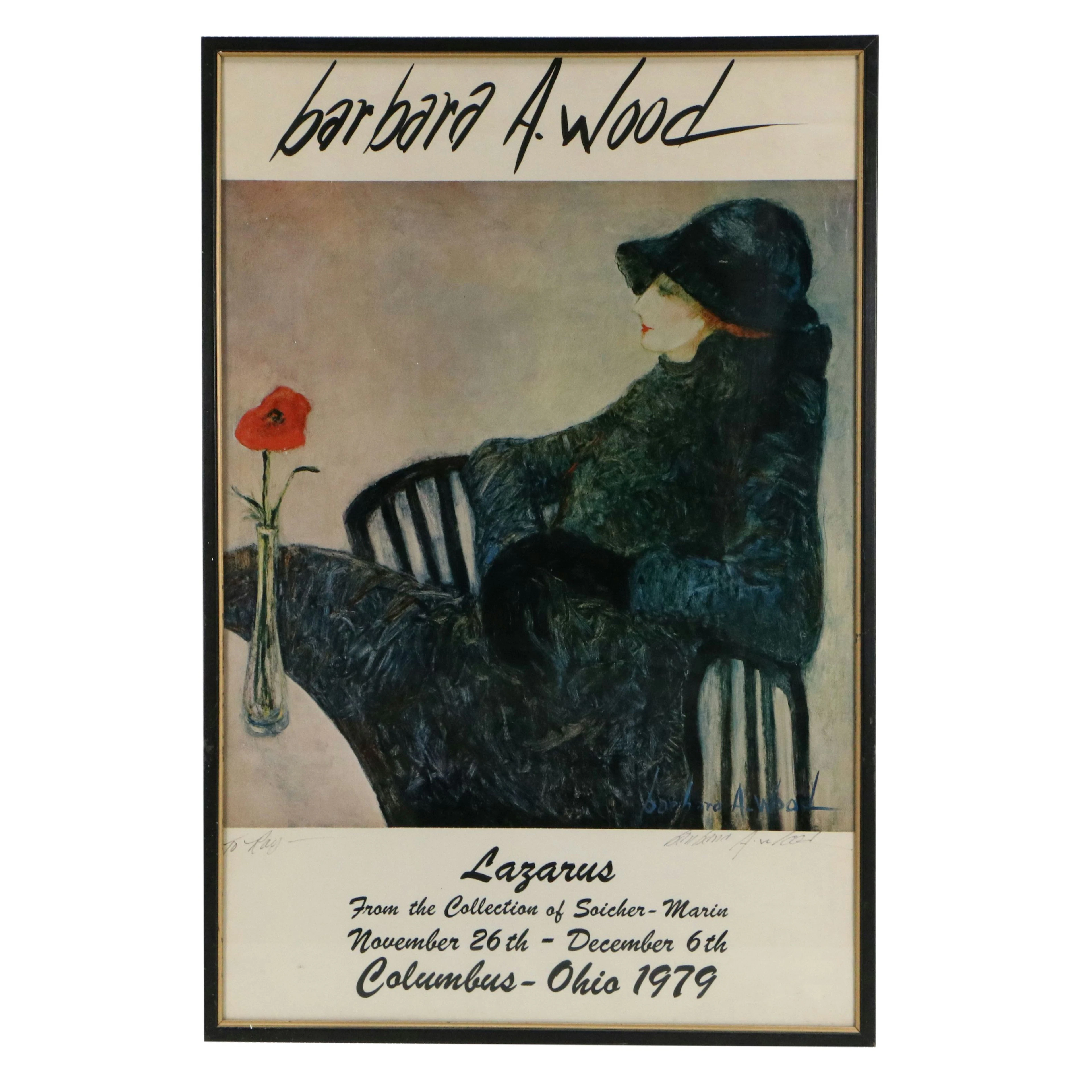 Barbara A. Wood Offest Lithograph Art Show Poster ft "Lady Wellington," 1979