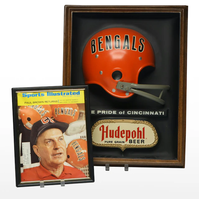 Cincinnati Bengals Hudepohl Beer Sign with "Sports Illustrated" Magazine
