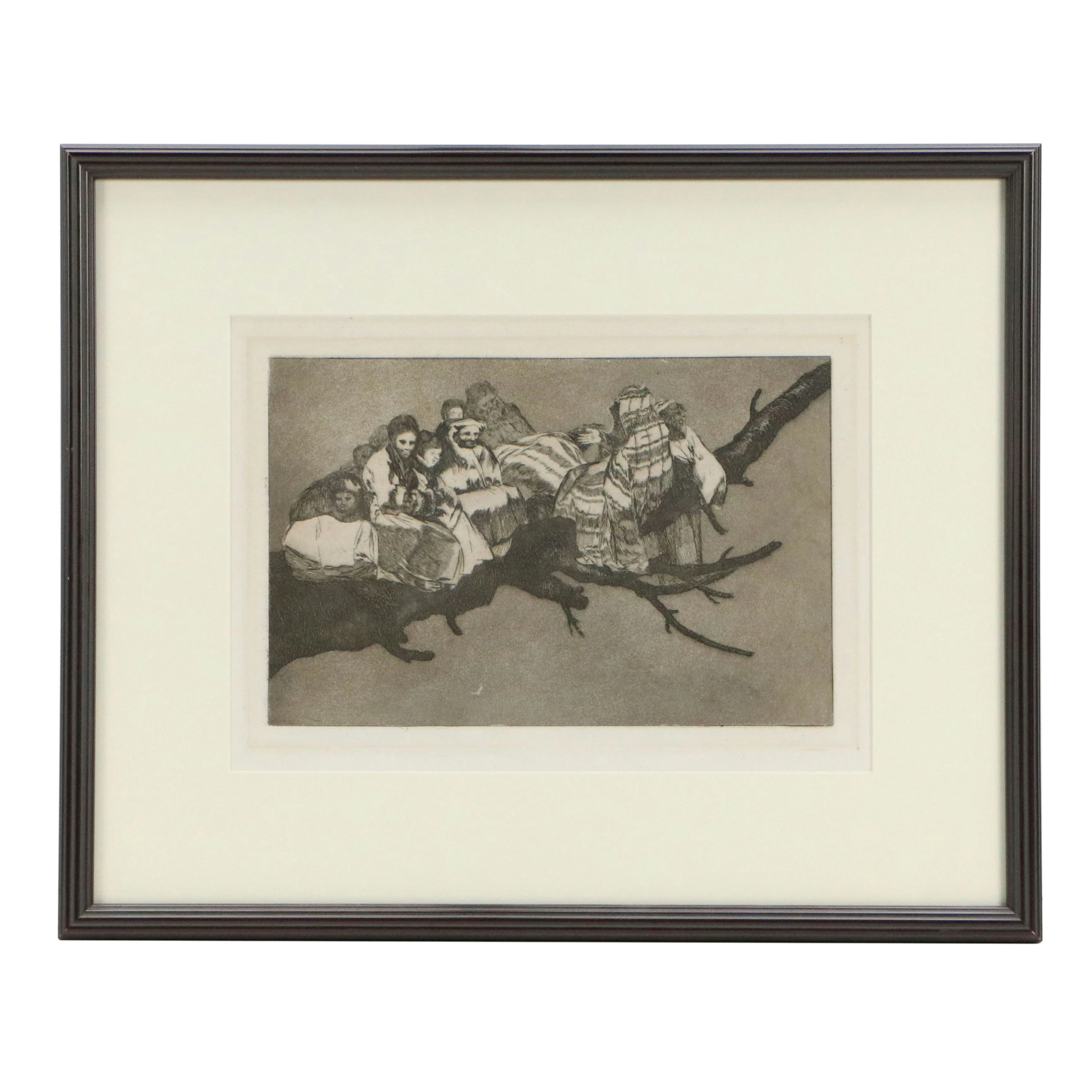 Francisco Goya Restrike Etching with Aquatint "Disparate ridículo," 1891