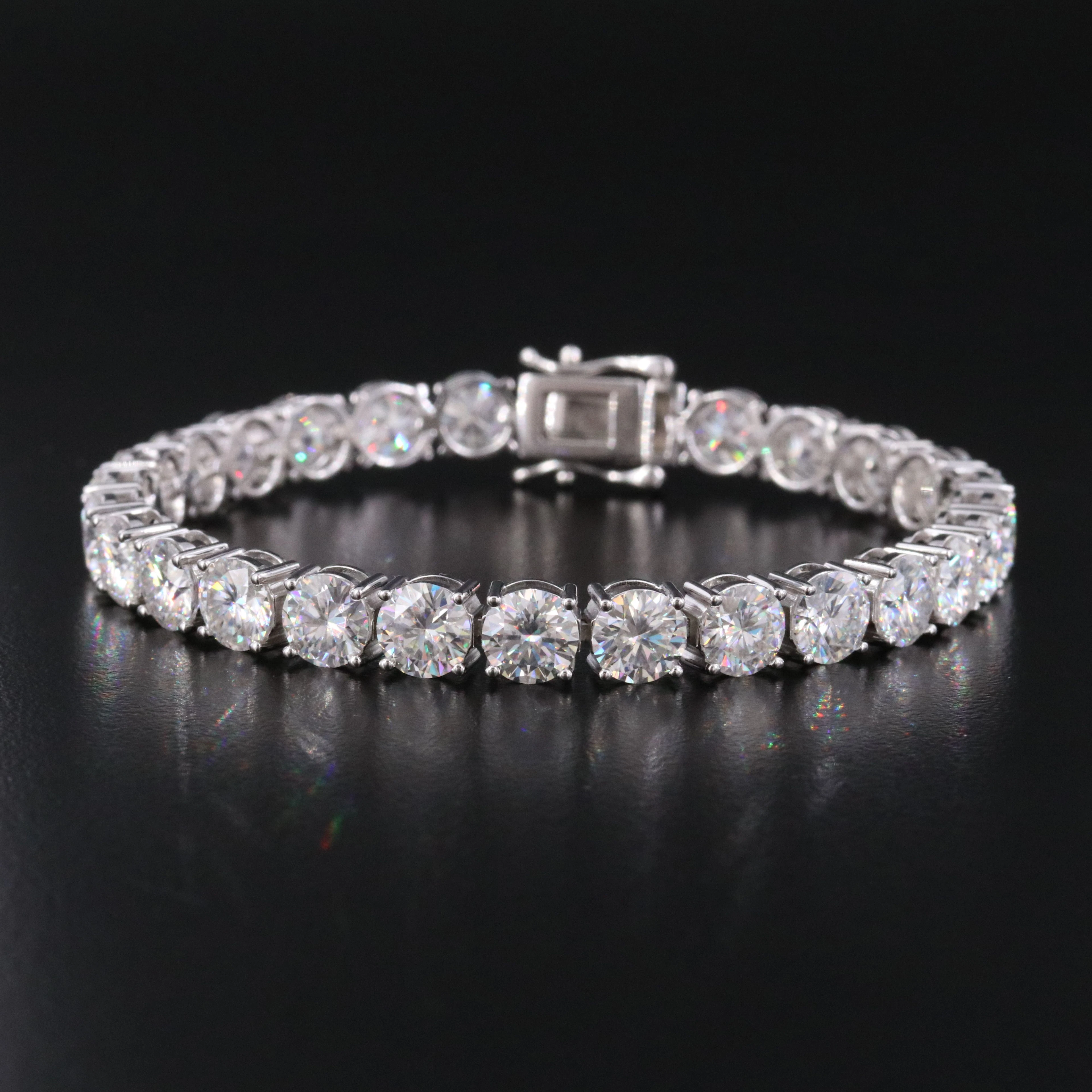 Sterling Moissanite Line Bracelet