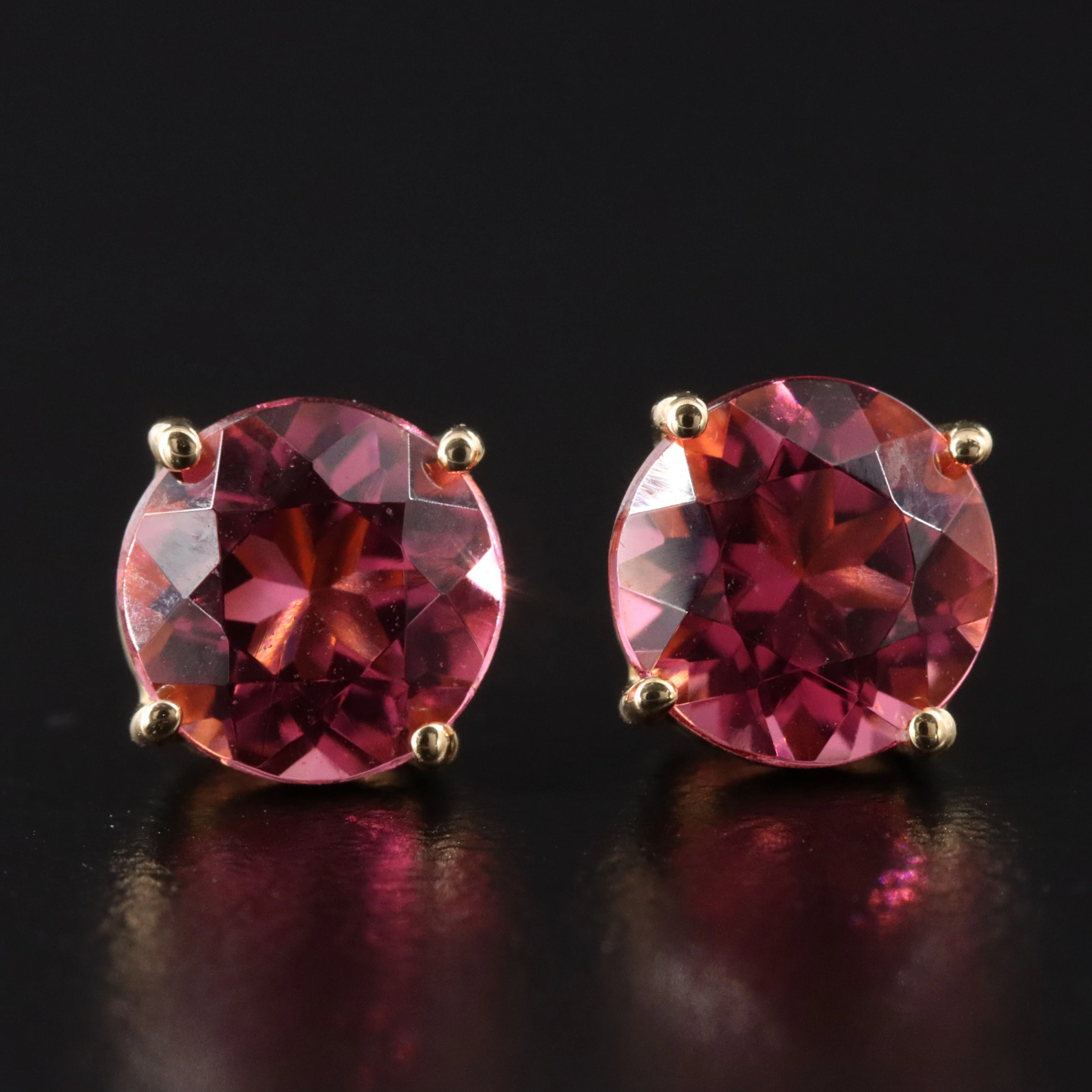 14K Pink Tourmaline Earrings