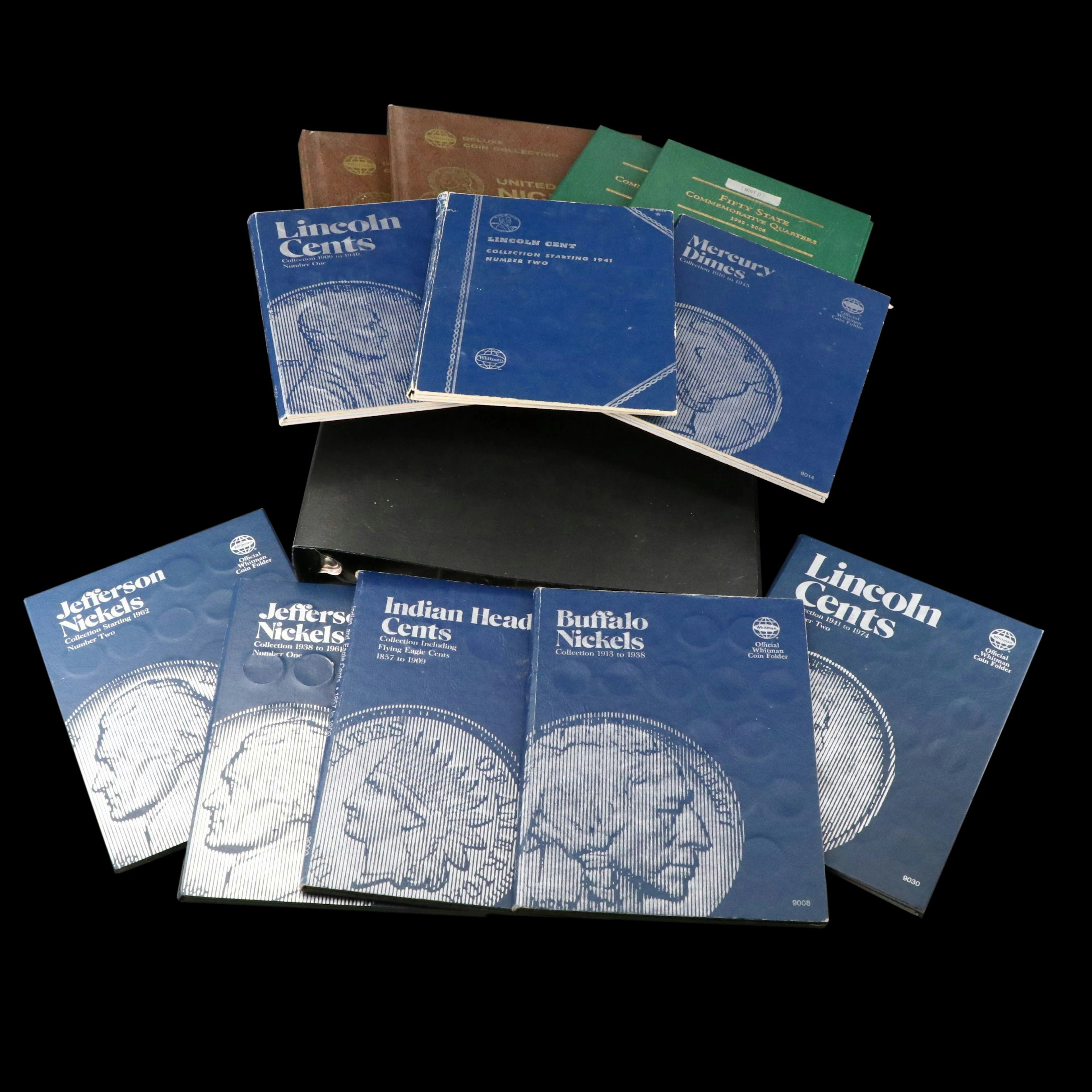 Twelve Albums of U.S. Coins, Including Indian Head Cents, Mercury Dimes, & More