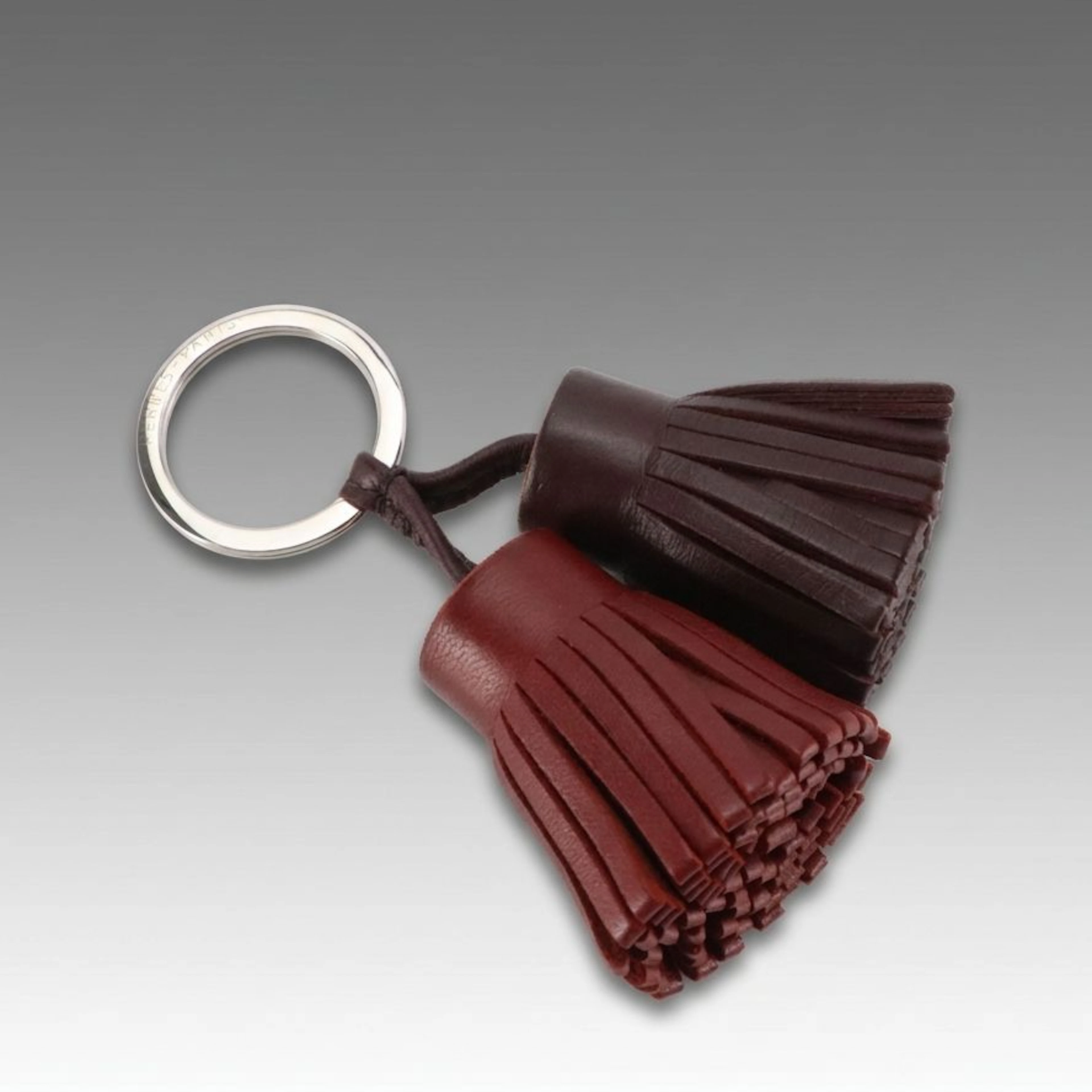 Hermès Carmen Uno-Dos Tassel Key Ring/Bag Charm in Bicolor Lambskin, With Box