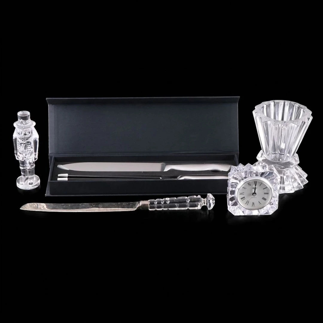 Waterford First Edition Crystal Nutcracker Figurine with Vase and