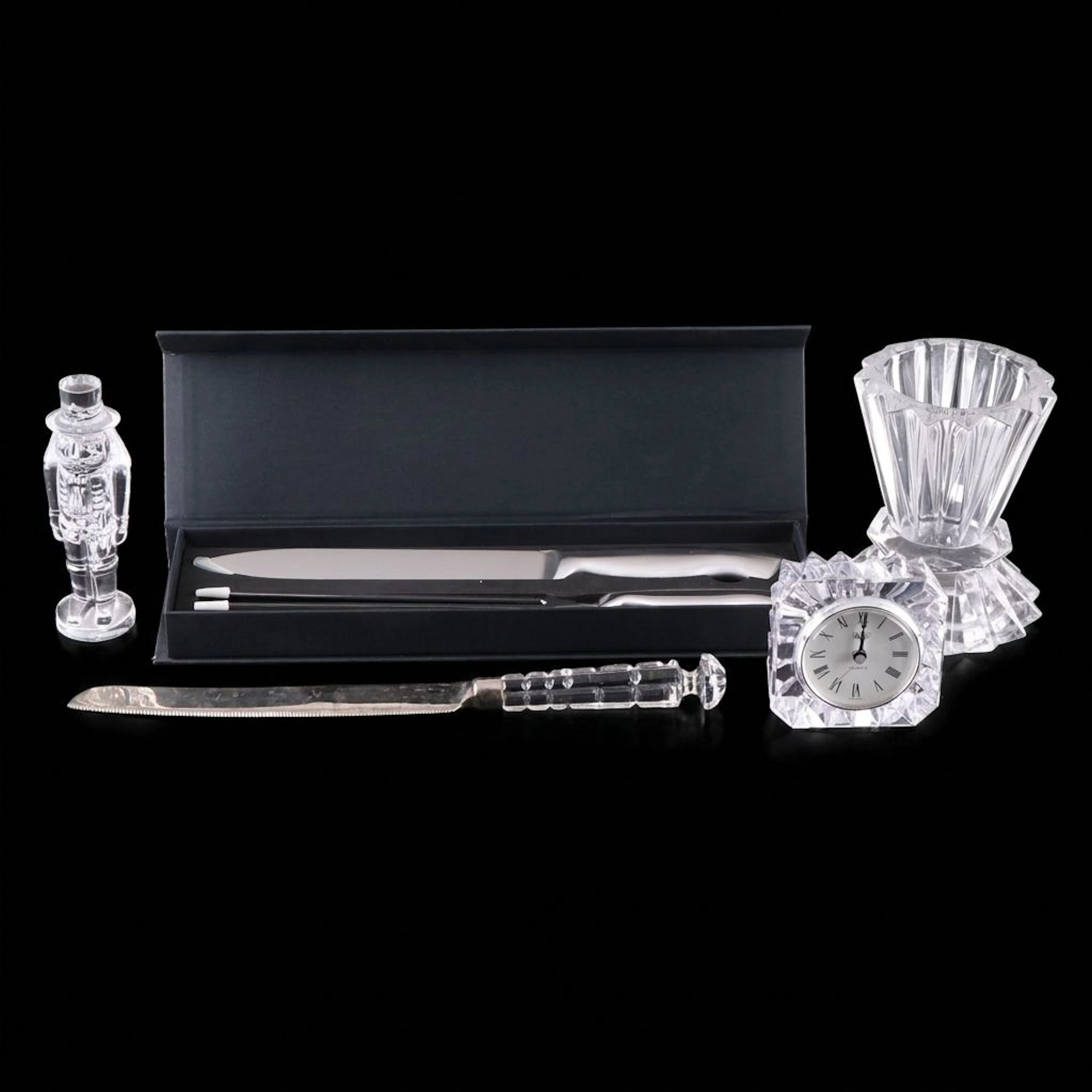 Waterford First Edition Crystal Nutcracker Figurine with Vase and
